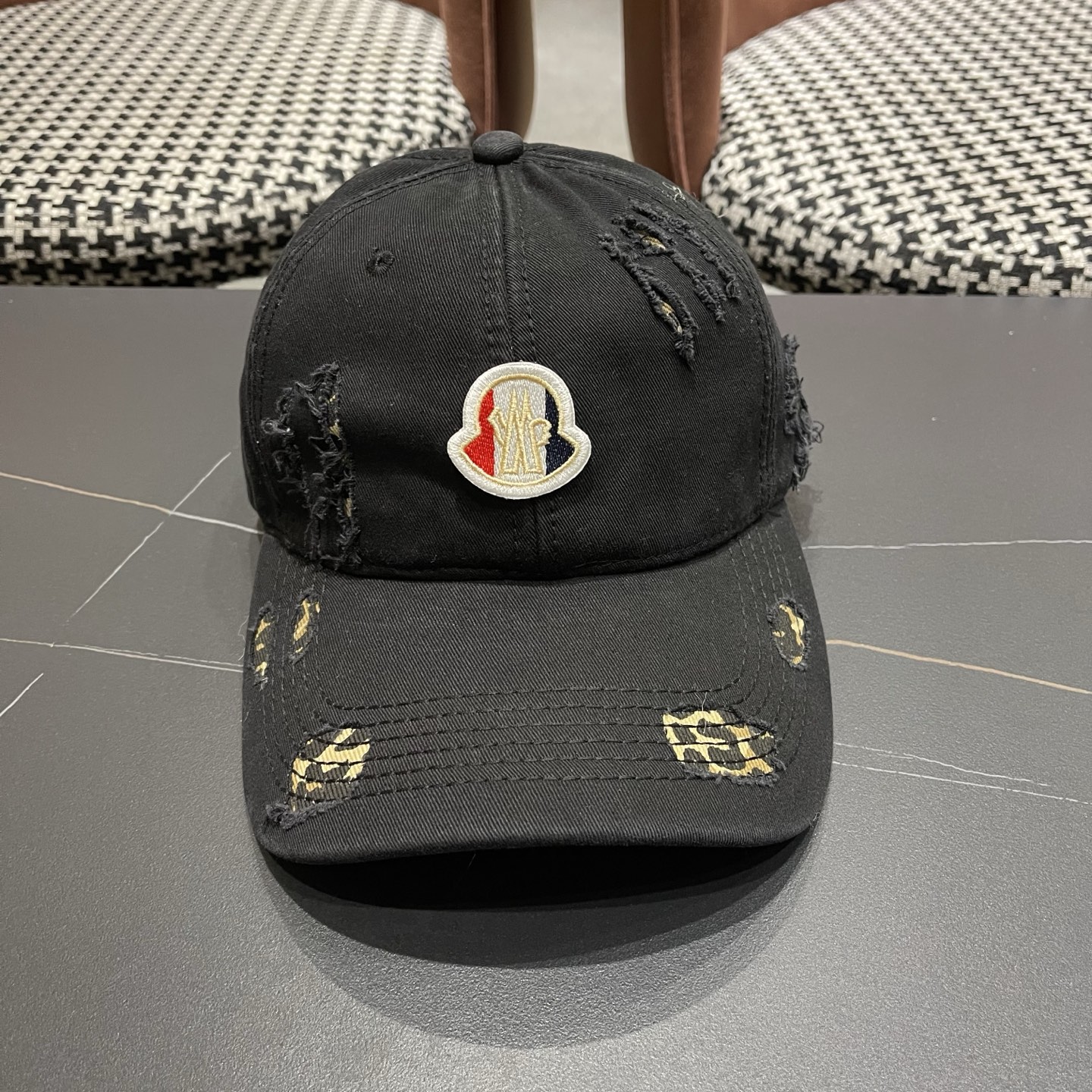 MONCLER（蒙口）大头围棒球帽男女显脸小鸭舌帽子女款加大加深宽帽檐硬顶复古潮牌