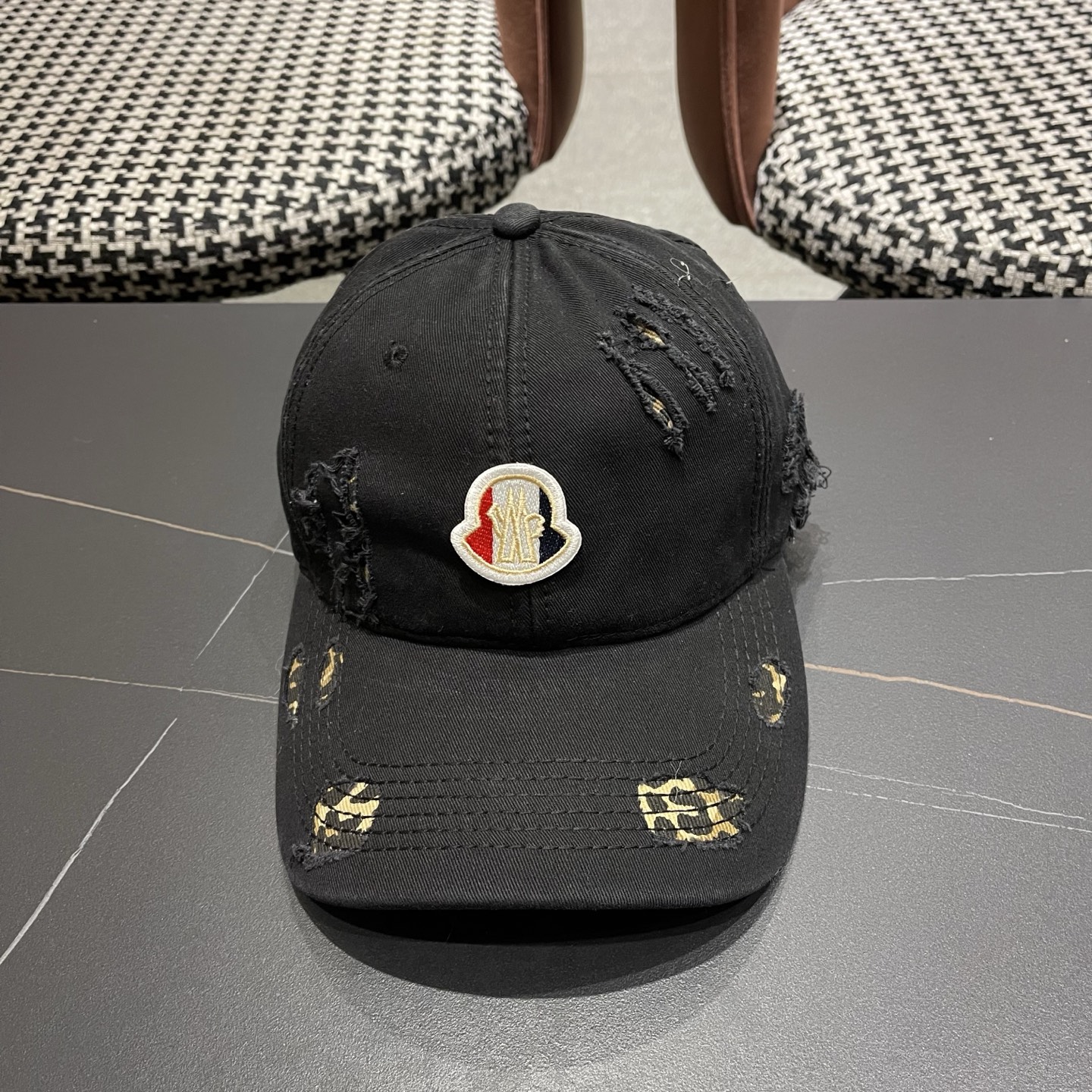 MONCLER（蒙口）大头围棒球帽男女显脸小鸭舌帽子女款加大加深宽帽檐硬顶复古潮牌