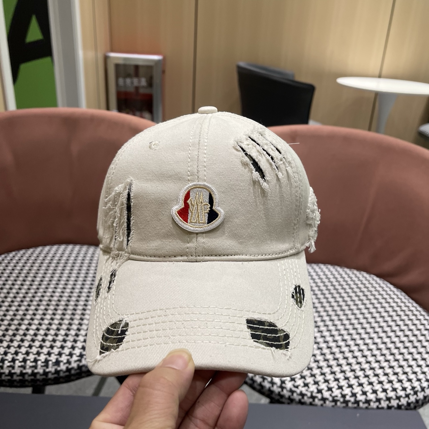 MONCLER（蒙口）大头围棒球帽男女显脸小鸭舌帽子女款加大加深宽帽檐硬顶复古潮牌