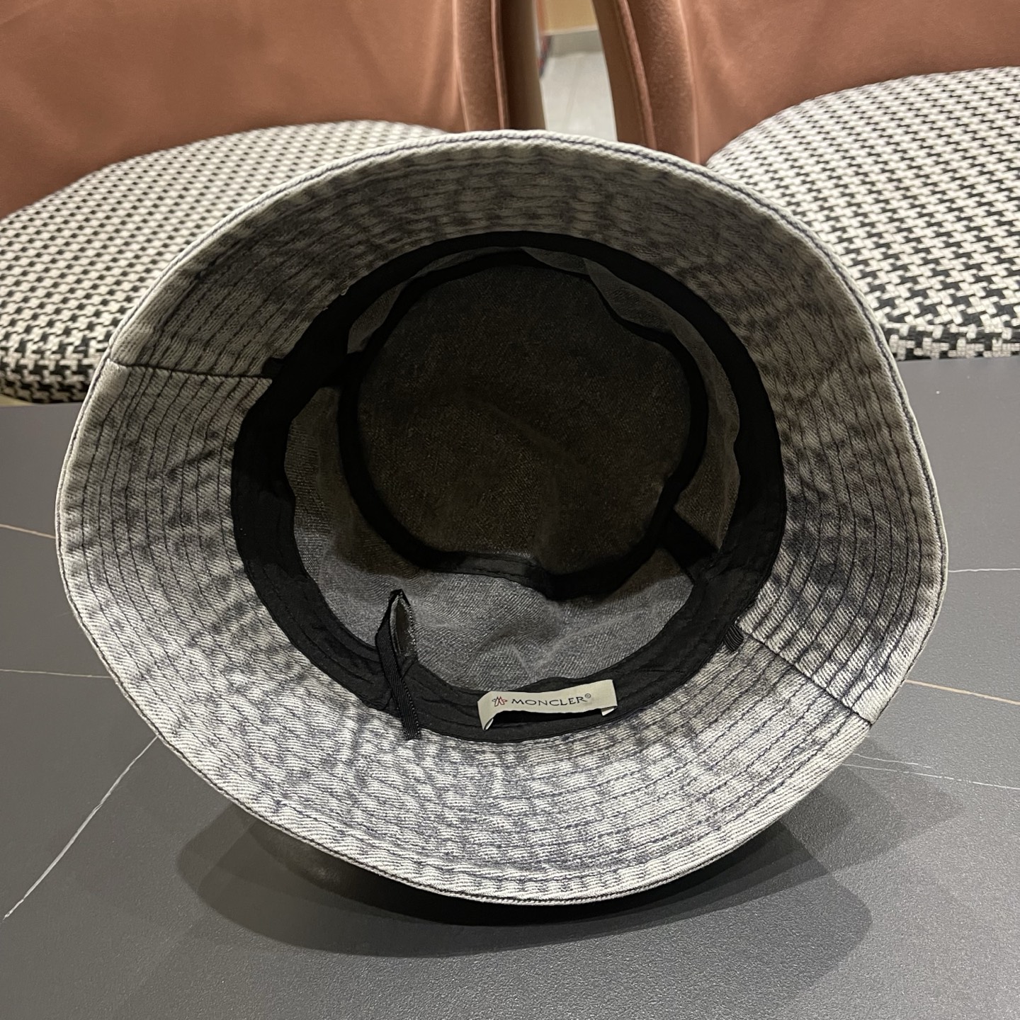 MONCLER（蒙口）港风复古水洗牛仔渔夫帽女百搭遮阳盆帽素颜显脸小男士帽子个性