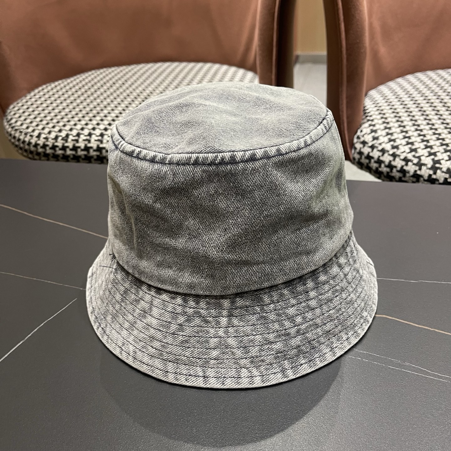 MONCLER（蒙口）港风复古水洗牛仔渔夫帽女百搭遮阳盆帽素颜显脸小男士帽子个性