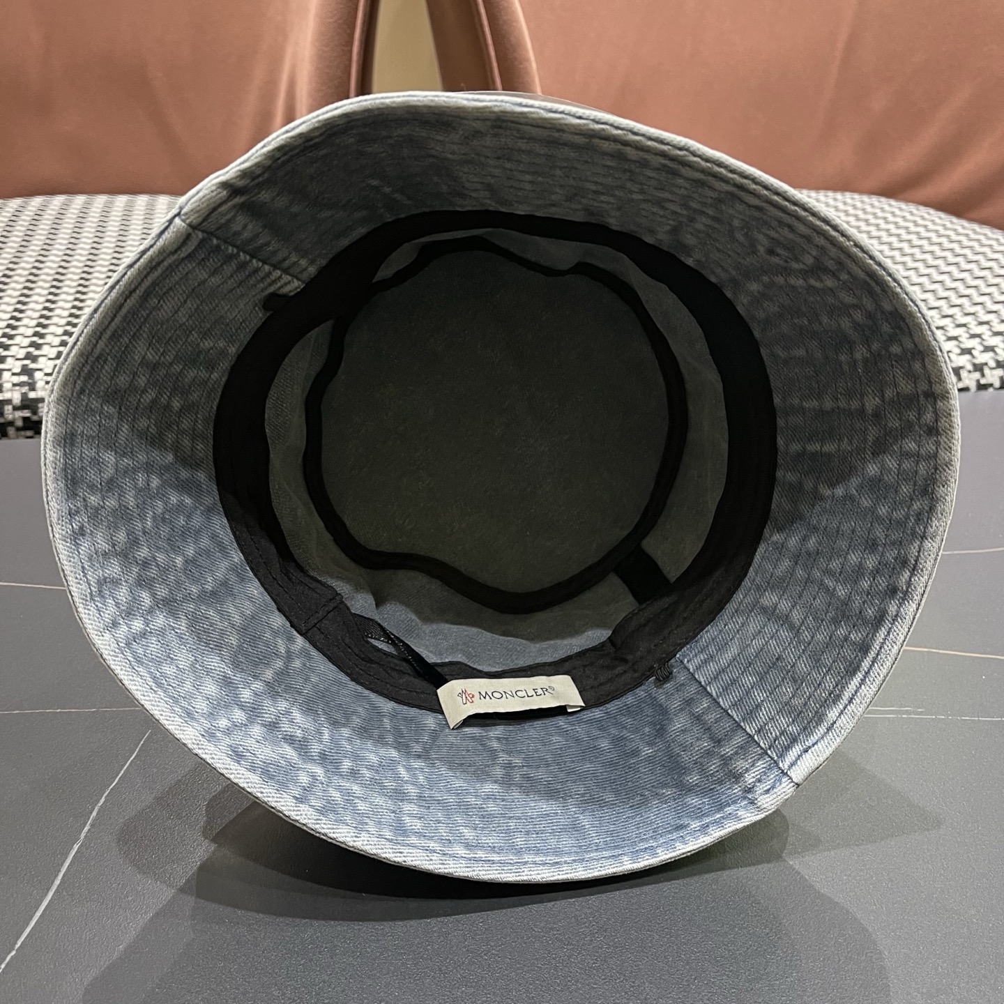 MONCLER（蒙口）港风复古水洗牛仔渔夫帽女百搭遮阳盆帽素颜显脸小男士帽子个性