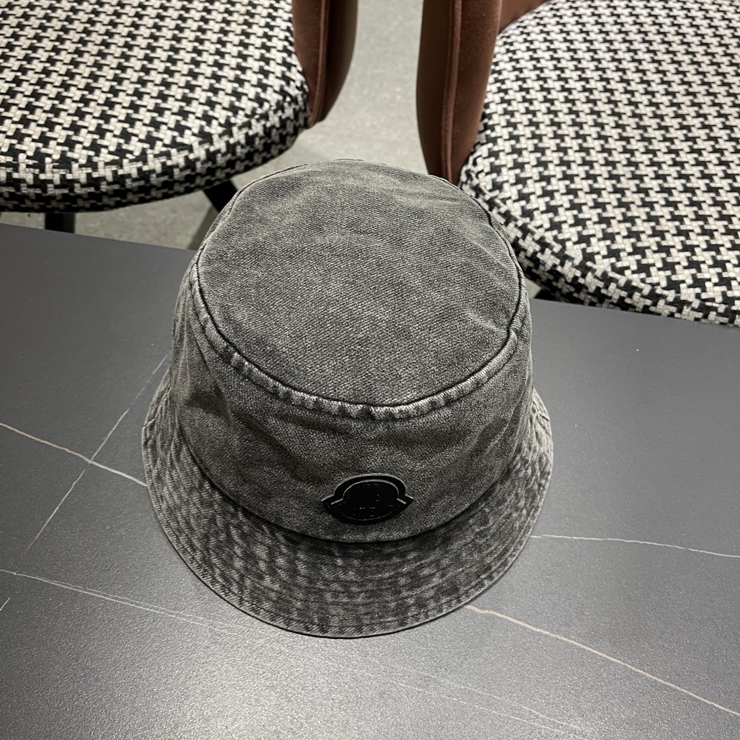 MONCLER（蒙口）港风复古水洗牛仔渔夫帽女百搭遮阳盆帽素颜显脸小男士帽子个性