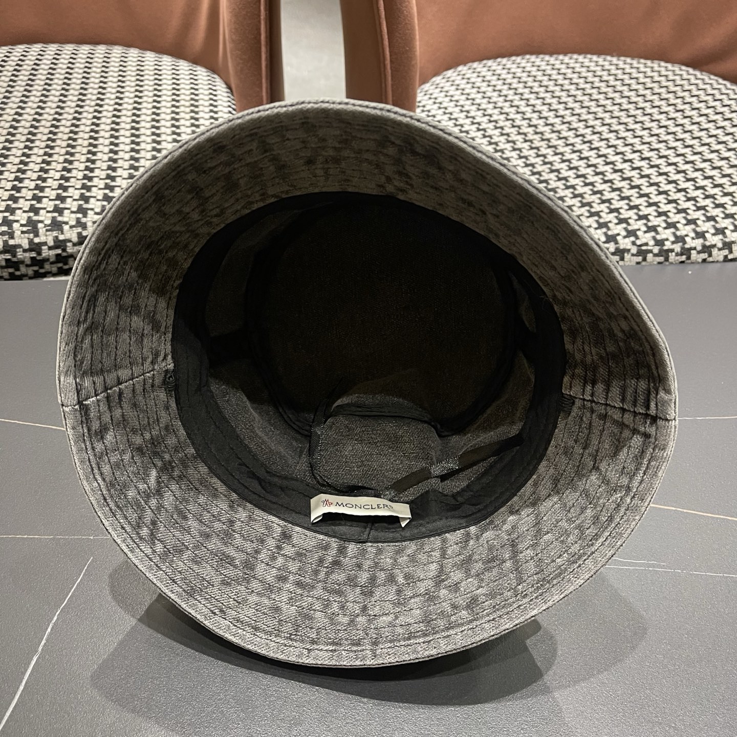 MONCLER（蒙口）港风复古水洗牛仔渔夫帽女百搭遮阳盆帽素颜显脸小男士帽子个性