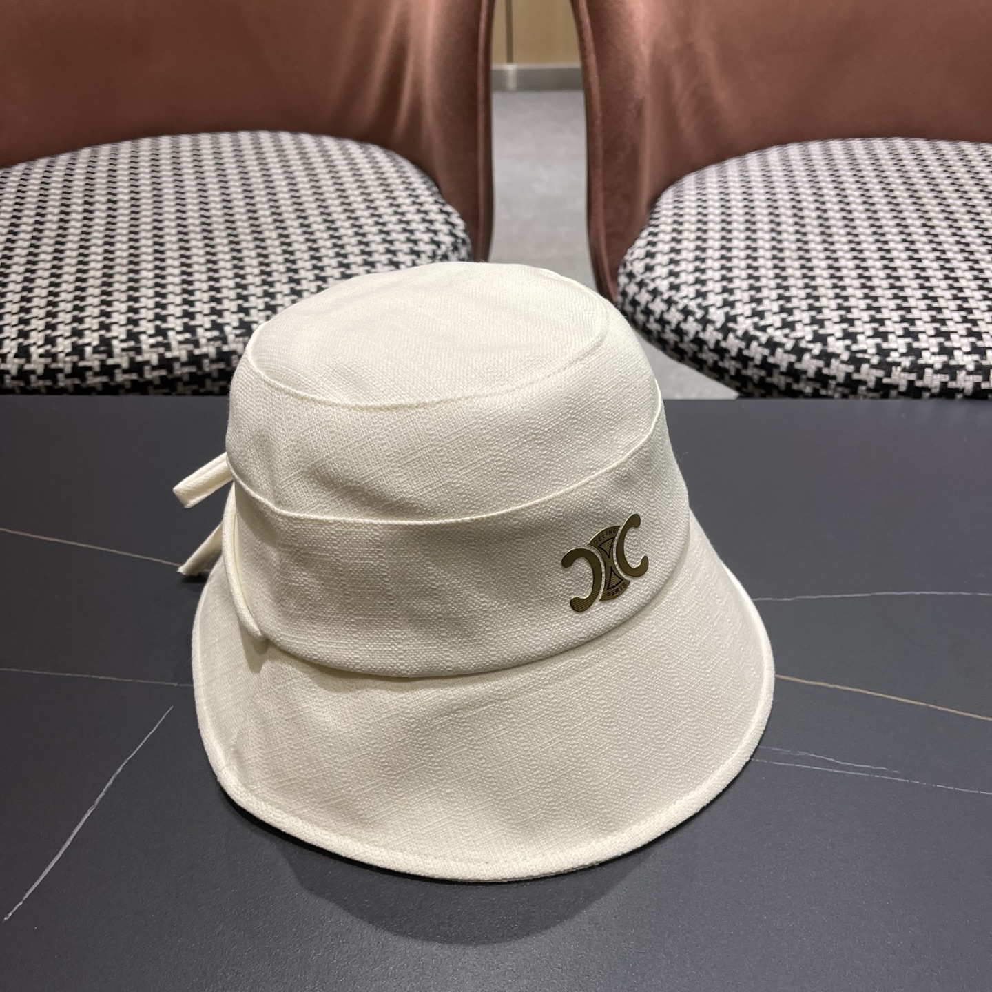 Celine 赛琳 春款网红大蝴蝶结铁丝渔夫帽日系甜美百搭显脸遮阳大帽檐盆帽