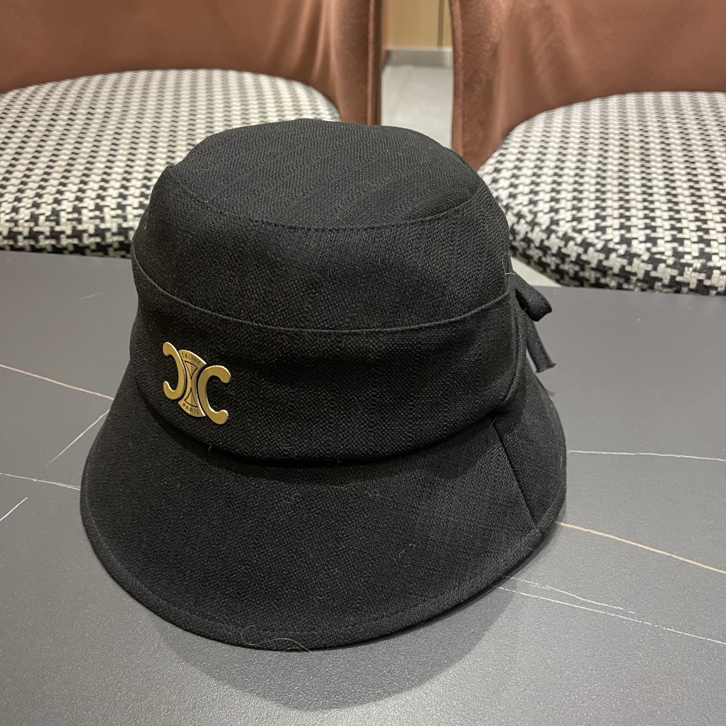 Celine 赛琳 春款网红大蝴蝶结铁丝渔夫帽日系甜美百搭显脸遮阳大帽檐盆帽