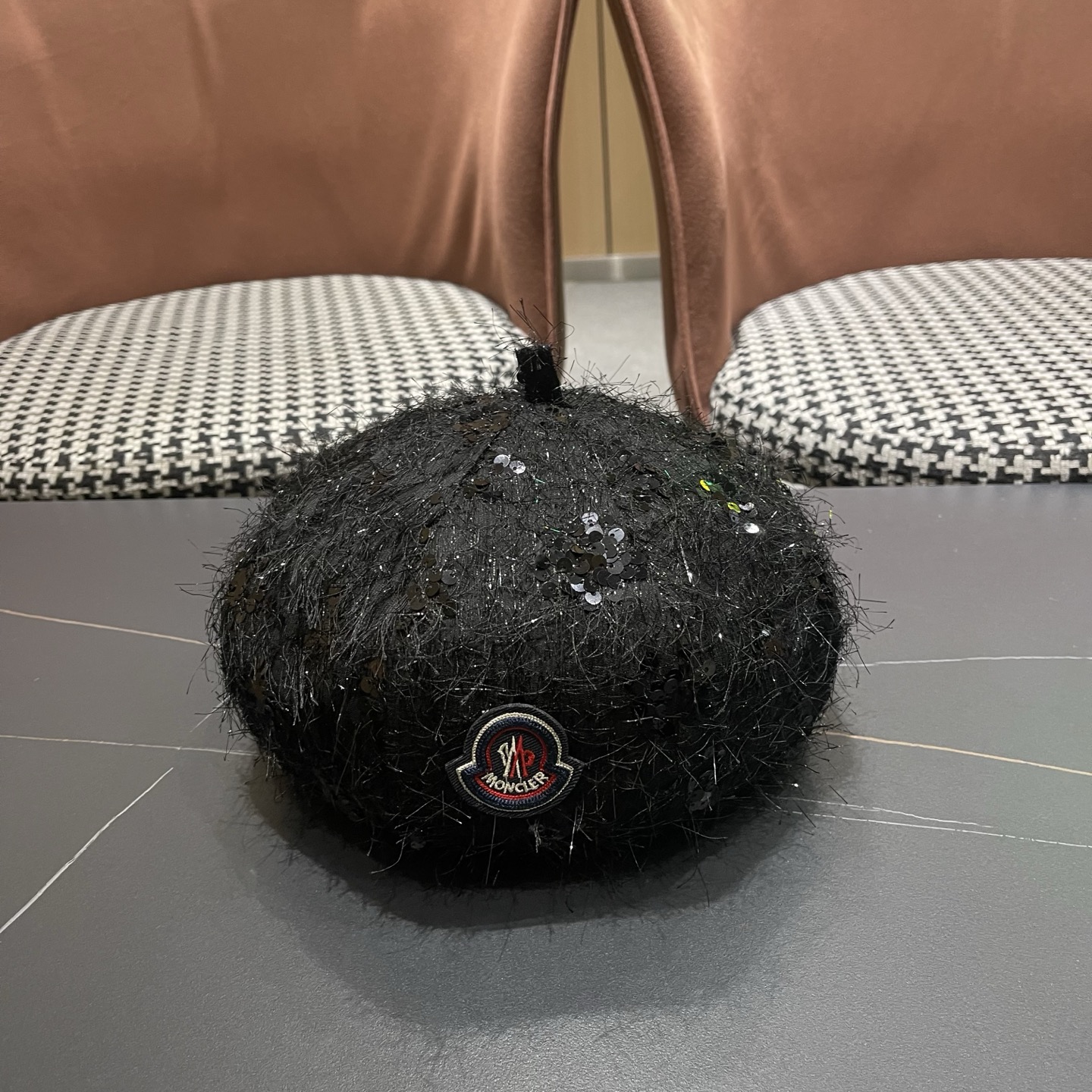 MONCLER（蒙口）韩系小香风亮丝贝雷帽春夏季氛围感显脸小优雅小众英伦风百搭八角帽