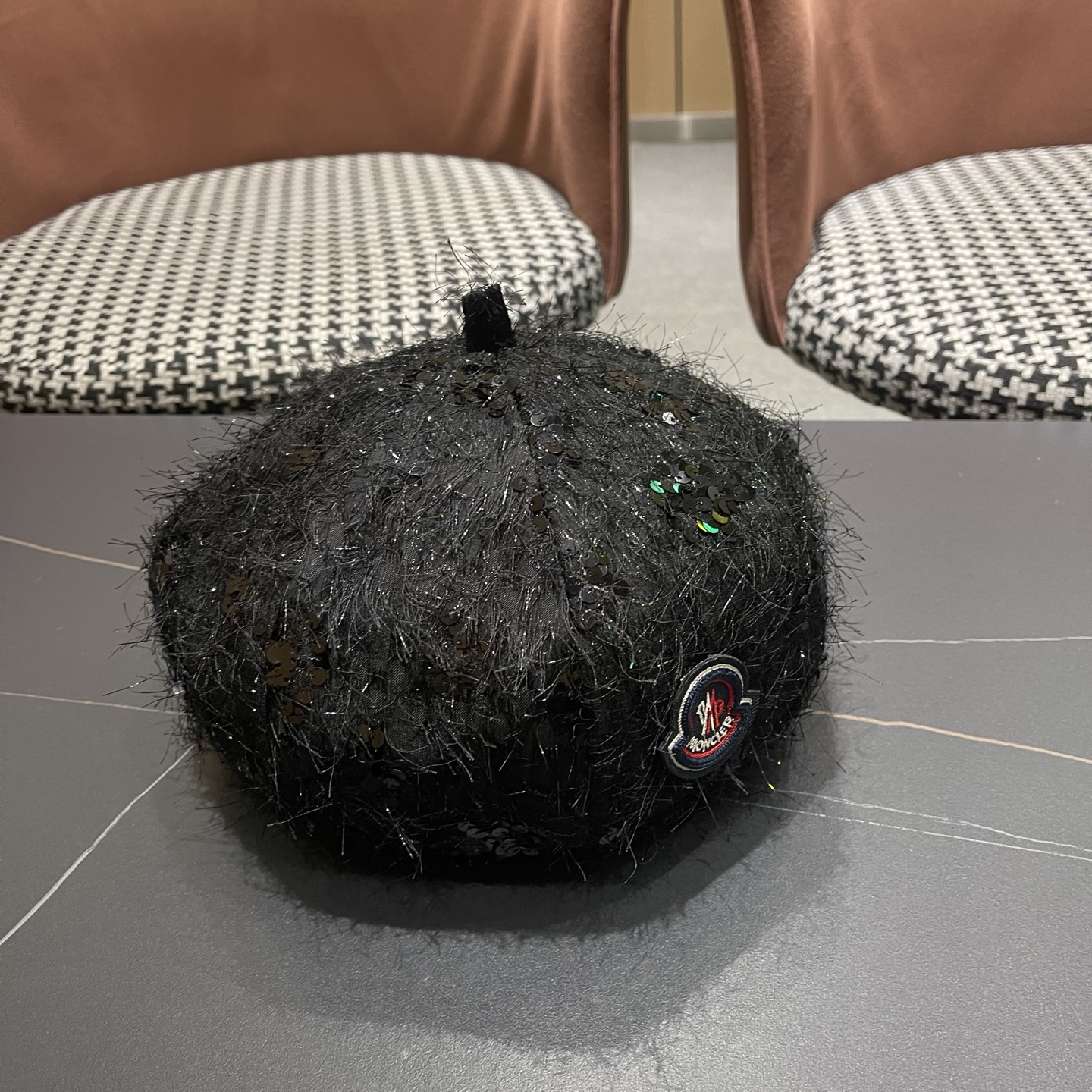 MONCLER（蒙口）韩系小香风亮丝贝雷帽春夏季氛围感显脸小优雅小众英伦风百搭八角帽