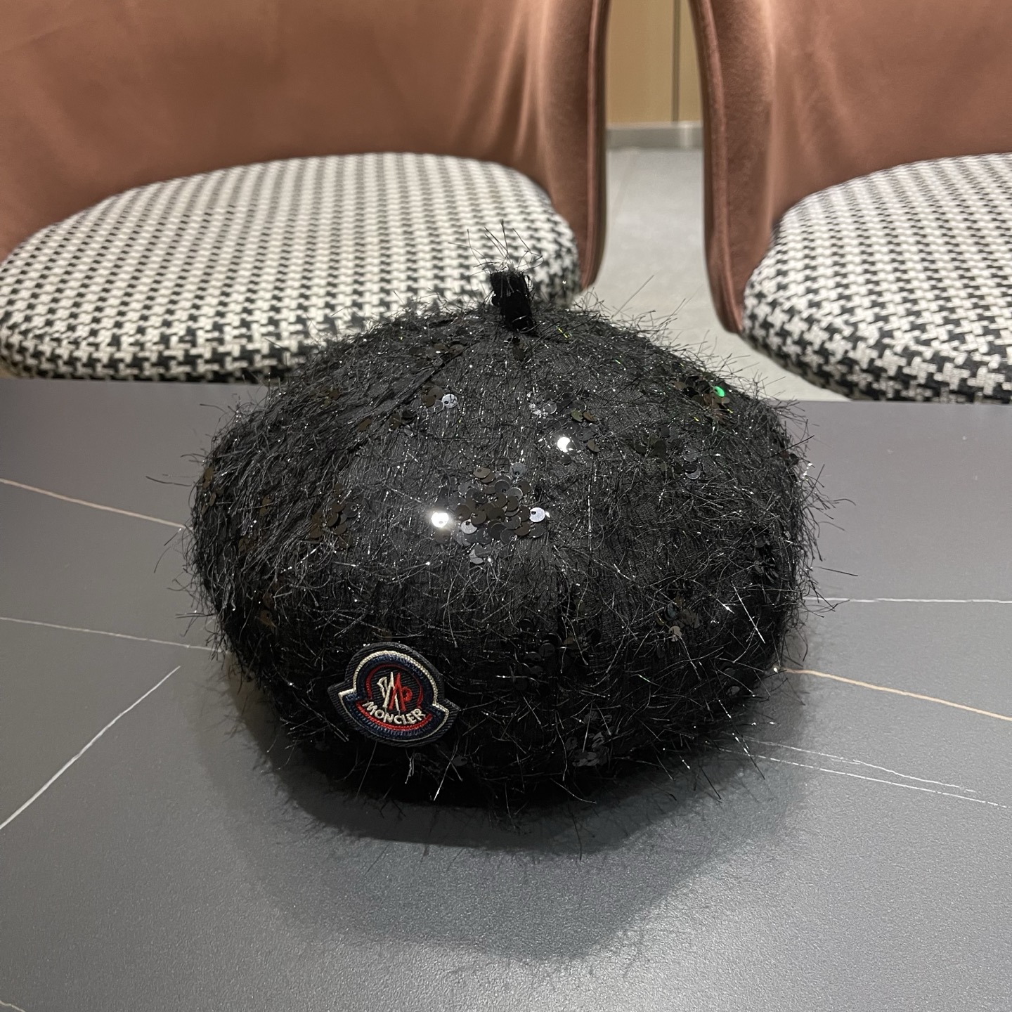 MONCLER（蒙口）韩系小香风亮丝贝雷帽春夏季氛围感显脸小优雅小众英伦风百搭八角帽