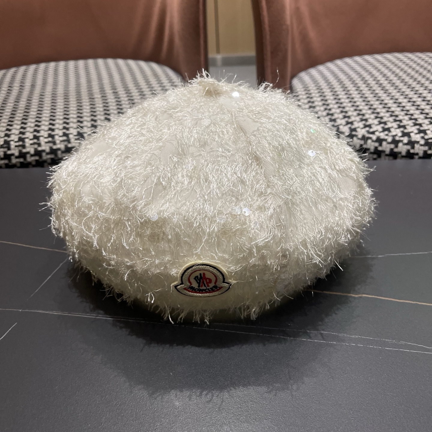 MONCLER（蒙口）韩系小香风亮丝贝雷帽春夏季氛围感显脸小优雅小众英伦风百搭八角帽