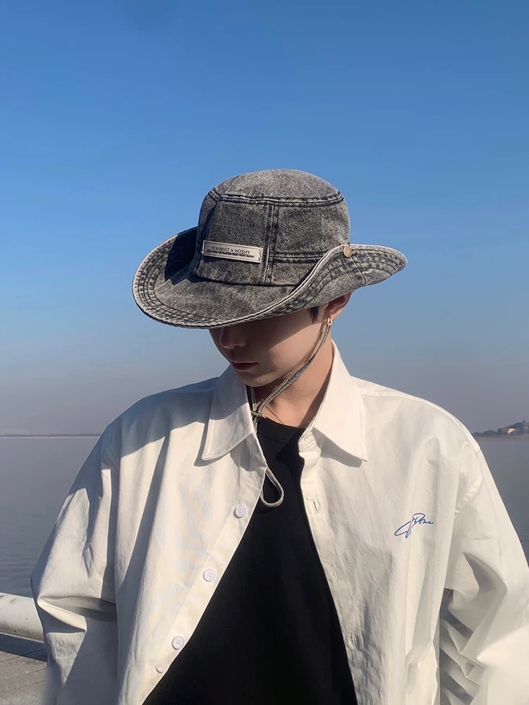 LV路易威登 牛仔渔夫帽男西部登山帽女徒步防晒帽男生夏季户外遮阳帽男款新款