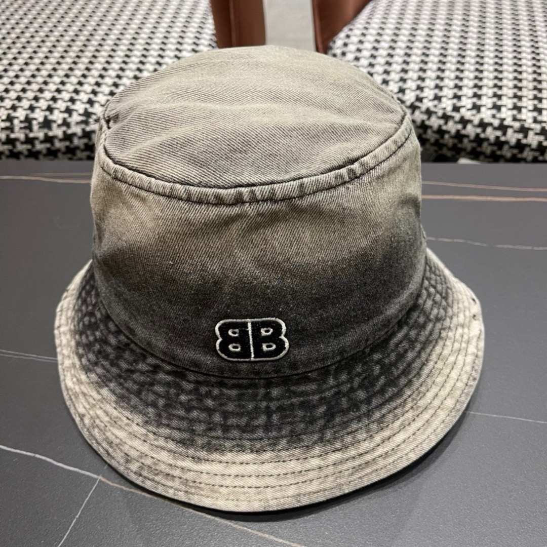 balenciaga巴黎世家牛仔渔夫帽夏季防晒遮阳帽子大头围水桶帽显脸小