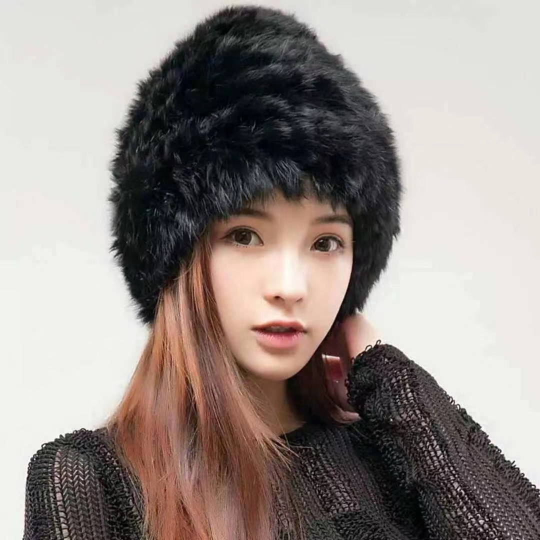 巴宝莉 兔毛子女冬新款韩版时尚护耳休闲皮草保暖成人帽服饰配件饰品帽子
