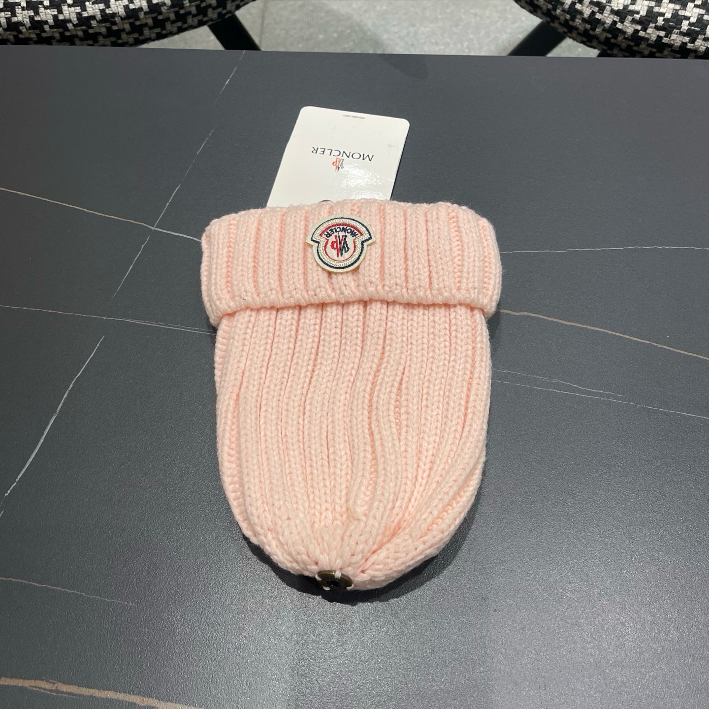 MONCLER（蒙口）秋冬季光板毛线帽户外休闲保暖套头帽弹力针织帽男女款空白冷帽子