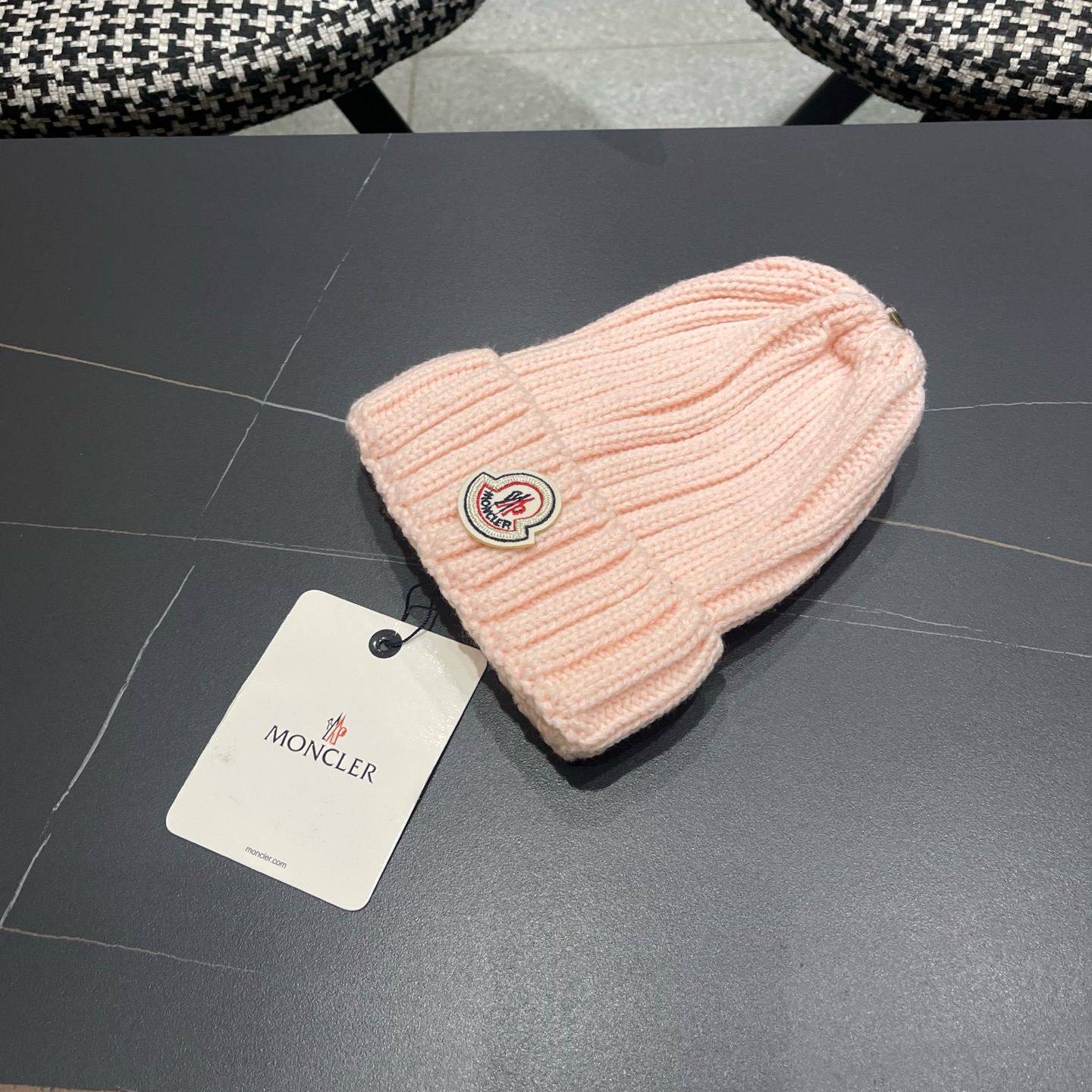 MONCLER（蒙口）秋冬季光板毛线帽户外休闲保暖套头帽弹力针织帽男女款空白冷帽子