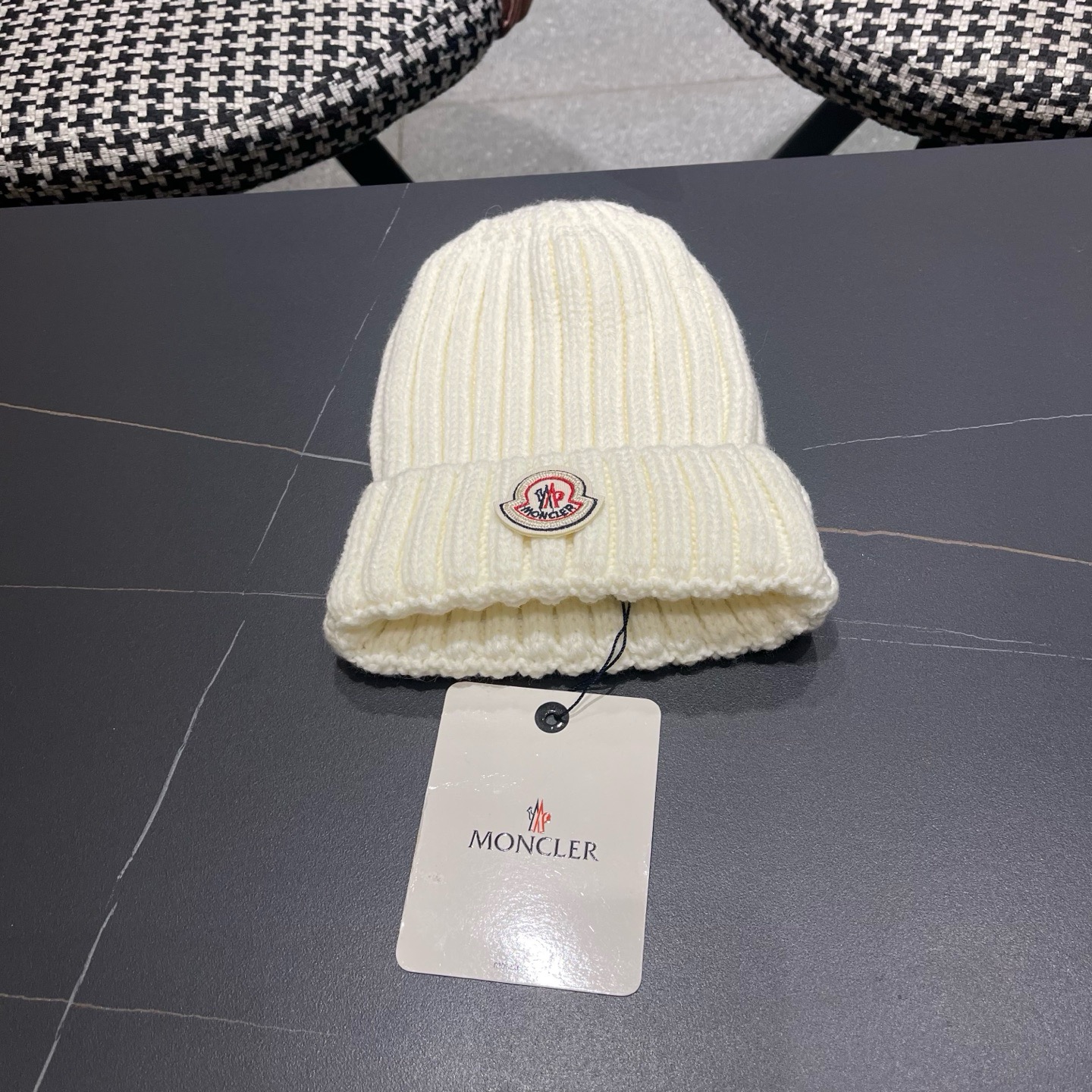 MONCLER（蒙口）秋冬季光板毛线帽户外休闲保暖套头帽弹力针织帽男女款空白冷帽子