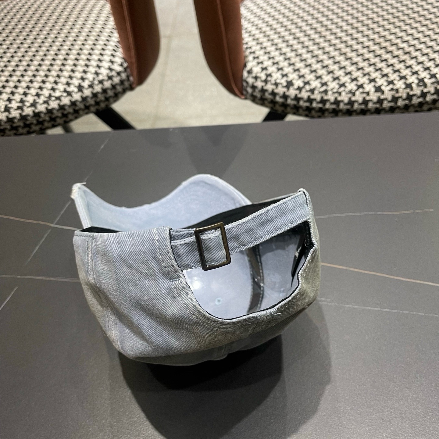 LV路易威登 复古做旧水洗棒球帽子女宽檐加深显脸小遮阳破洞鸭舌帽男