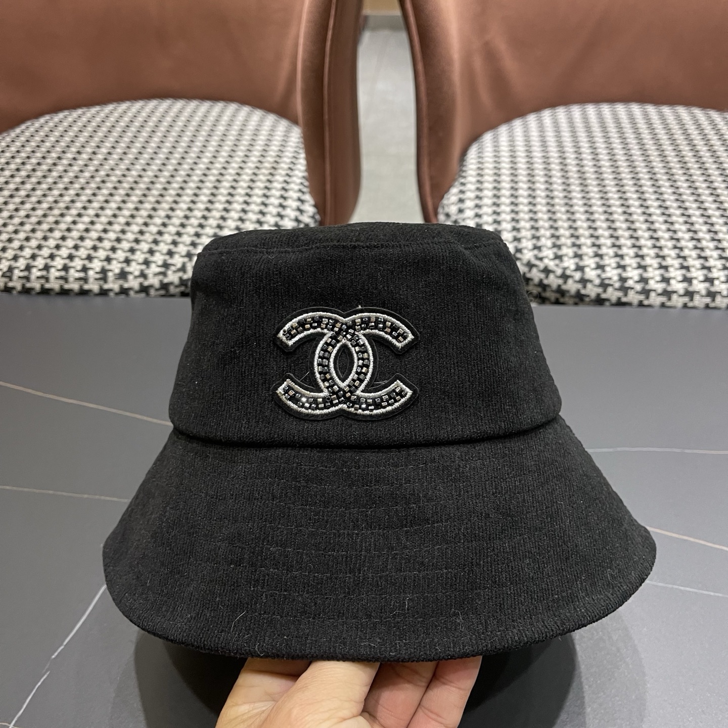 香奈儿CHANEL 渔夫帽女防紫外线遮阳帽大头围太阳盆帽潮