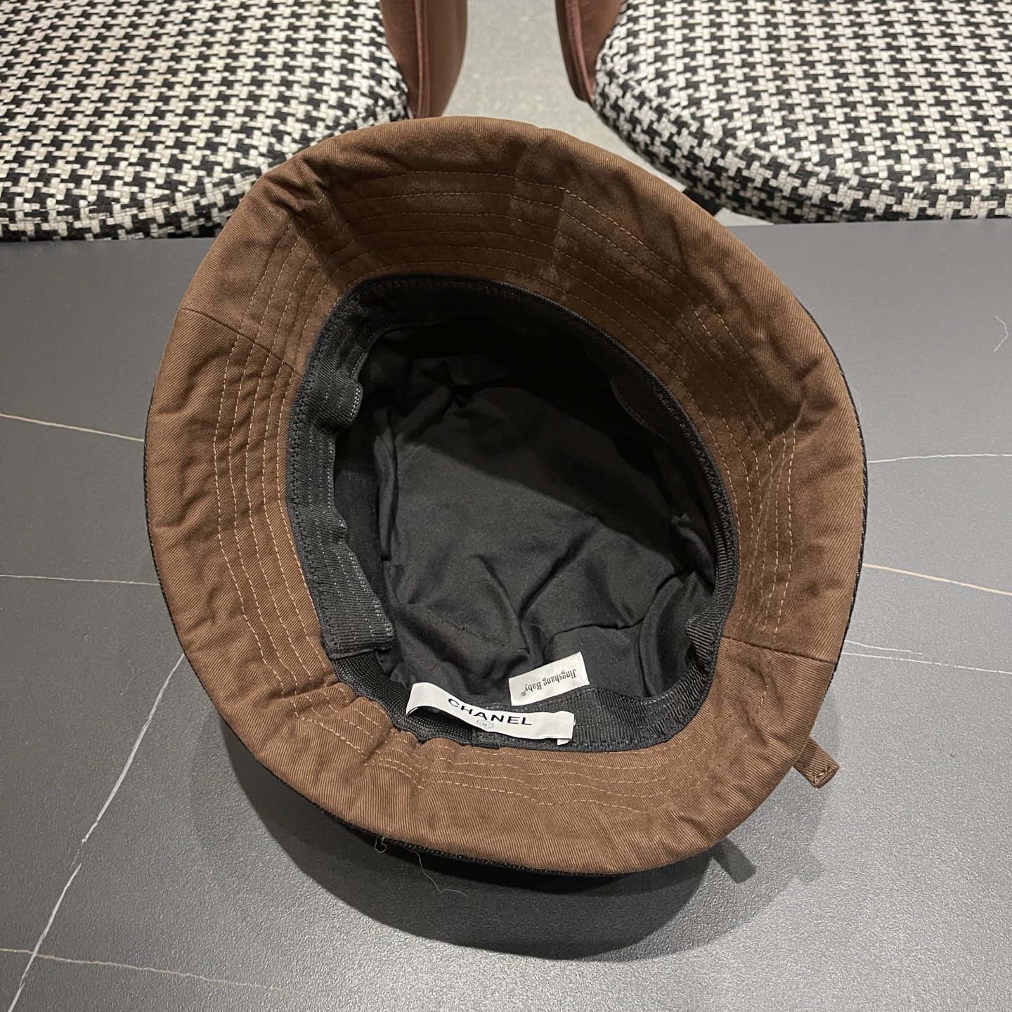 香奈儿CHANEL春秋款高品质卷边渔夫帽日系牛仔布百搭盆帽气质优雅蝴蝶结女