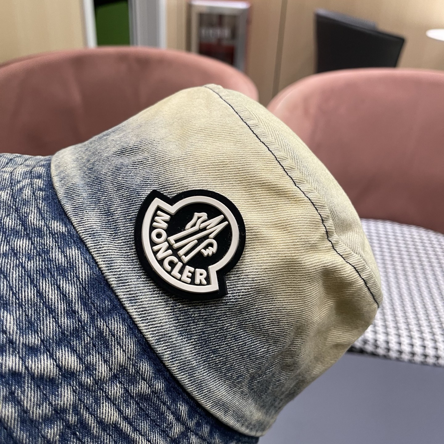 蒙口moncler早春牛仔渔夫帽，渔夫桶帽，头围57cm