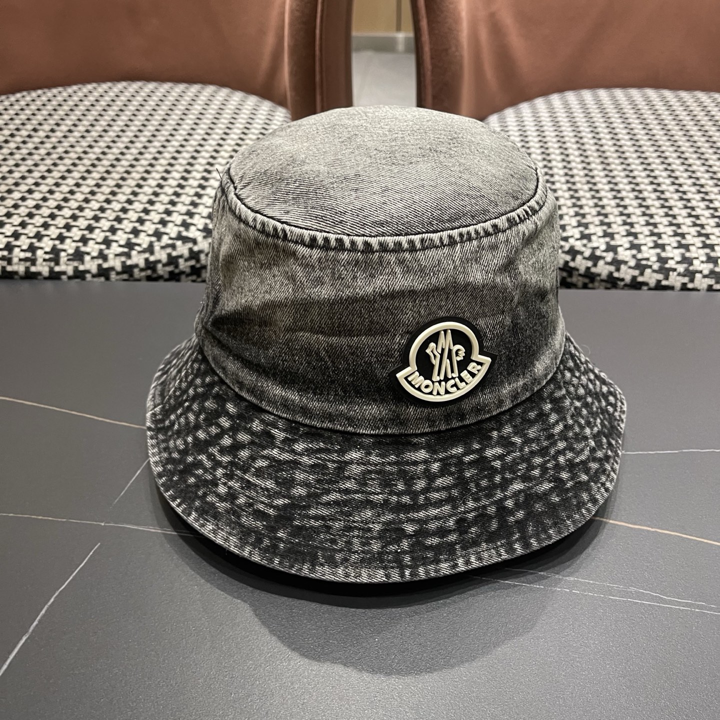 蒙口moncler早春牛仔渔夫帽，渔夫桶帽，头围57cm