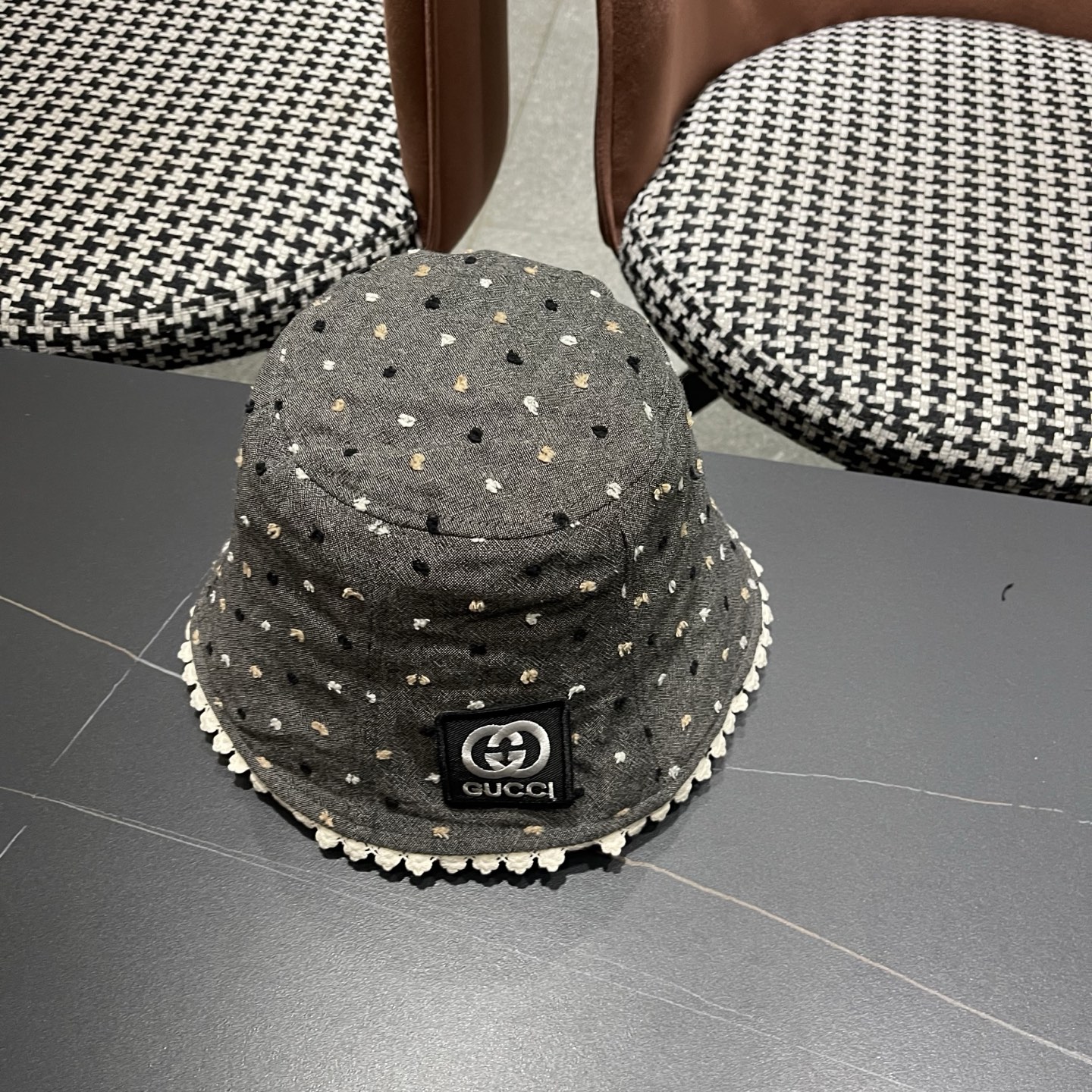 香奈儿Chanel夏季透气防晒渔夫帽子小碎花脸小休闲百搭出游遮阳盆帽