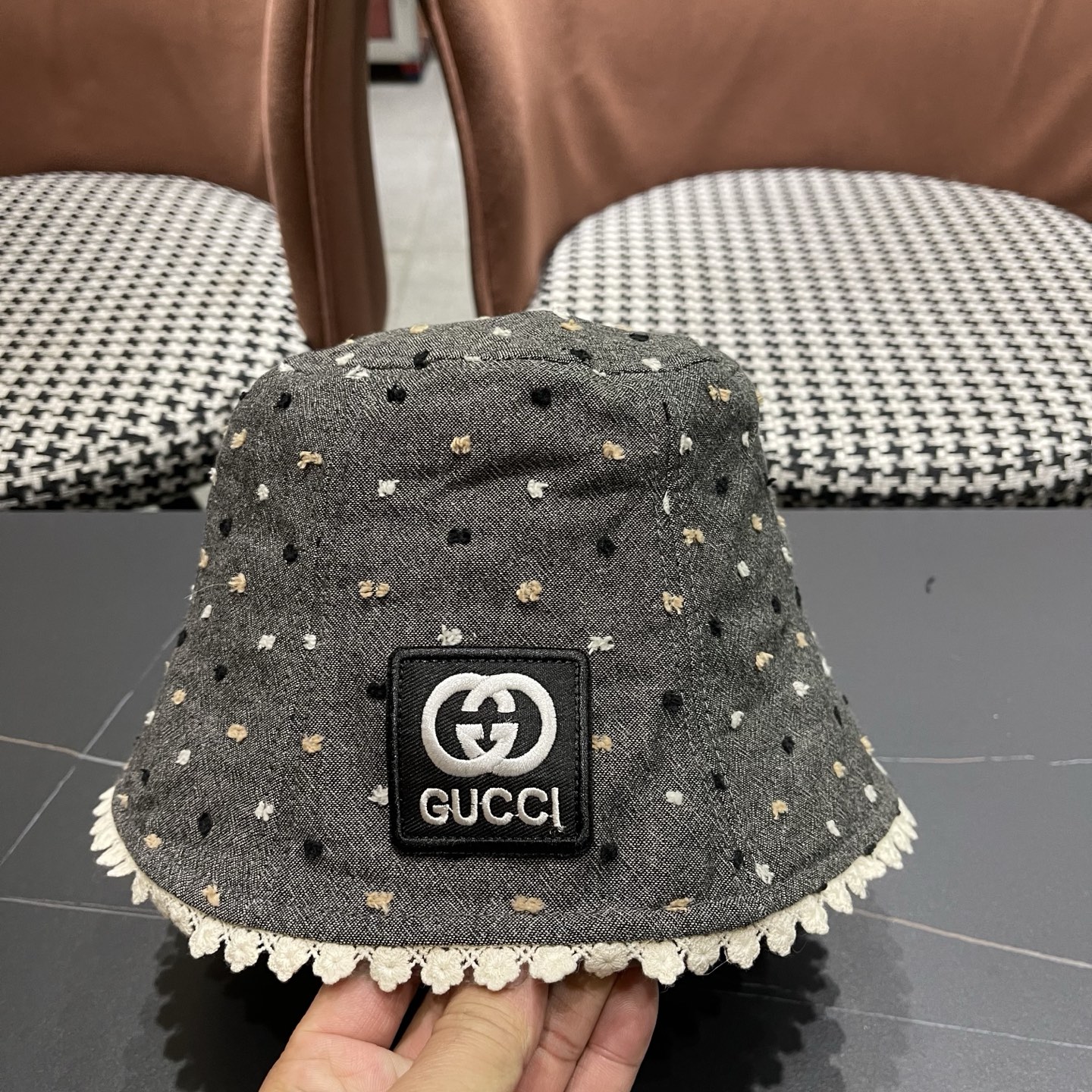 香奈儿Chanel夏季透气防晒渔夫帽子小碎花脸小休闲百搭出游遮阳盆帽