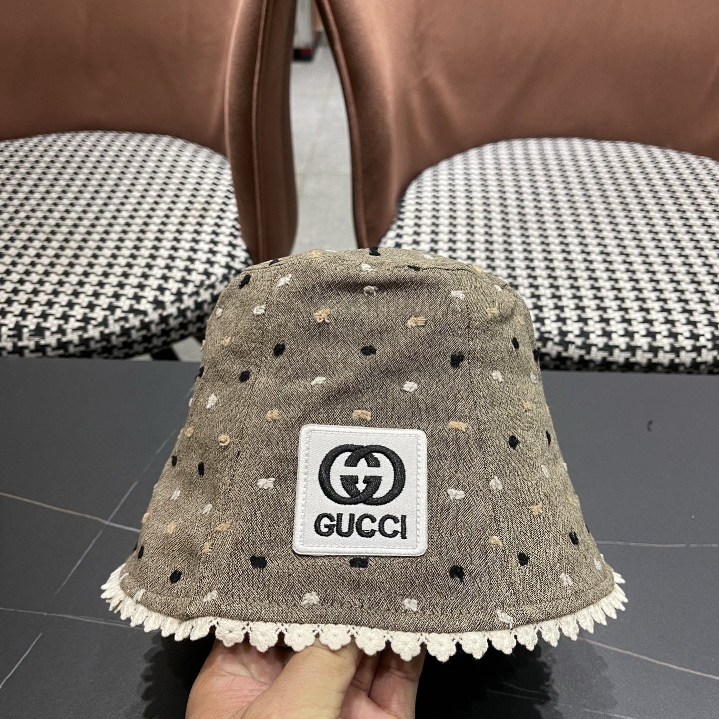 香奈儿Chanel夏季透气防晒渔夫帽子小碎花脸小休闲百搭出游遮阳盆帽