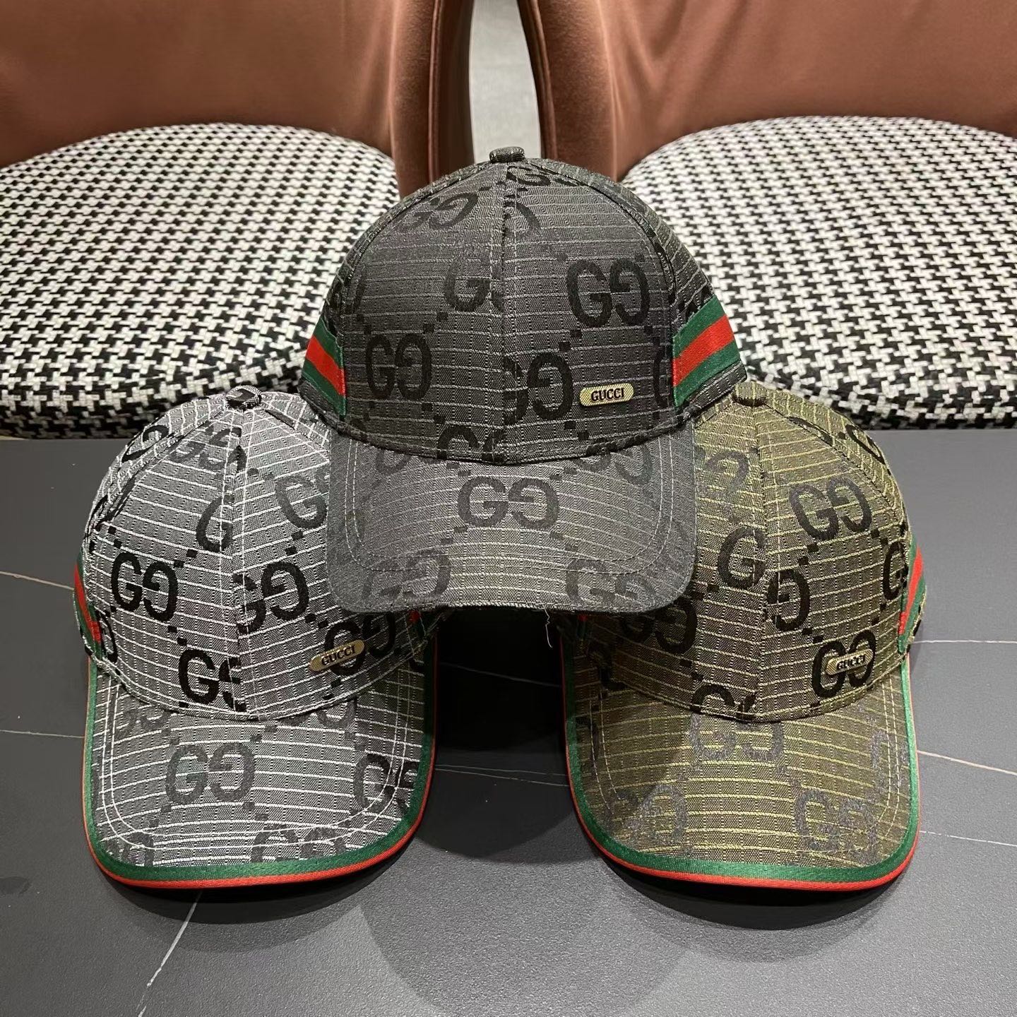 Gucci(古奇)经典原单棒球帽😍原版帆布轻盈透气！实物拍摄，四季百搭男女适用，基础头围56，贴片可调节
