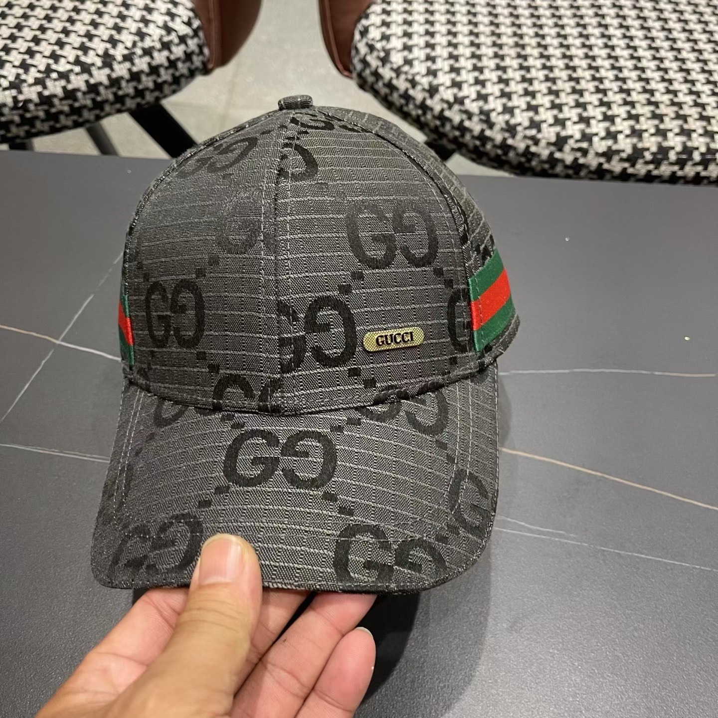 Gucci(古奇)经典原单棒球帽😍原版帆布轻盈透气！实物拍摄，四季百搭男女适用，基础头围56，贴片可调节