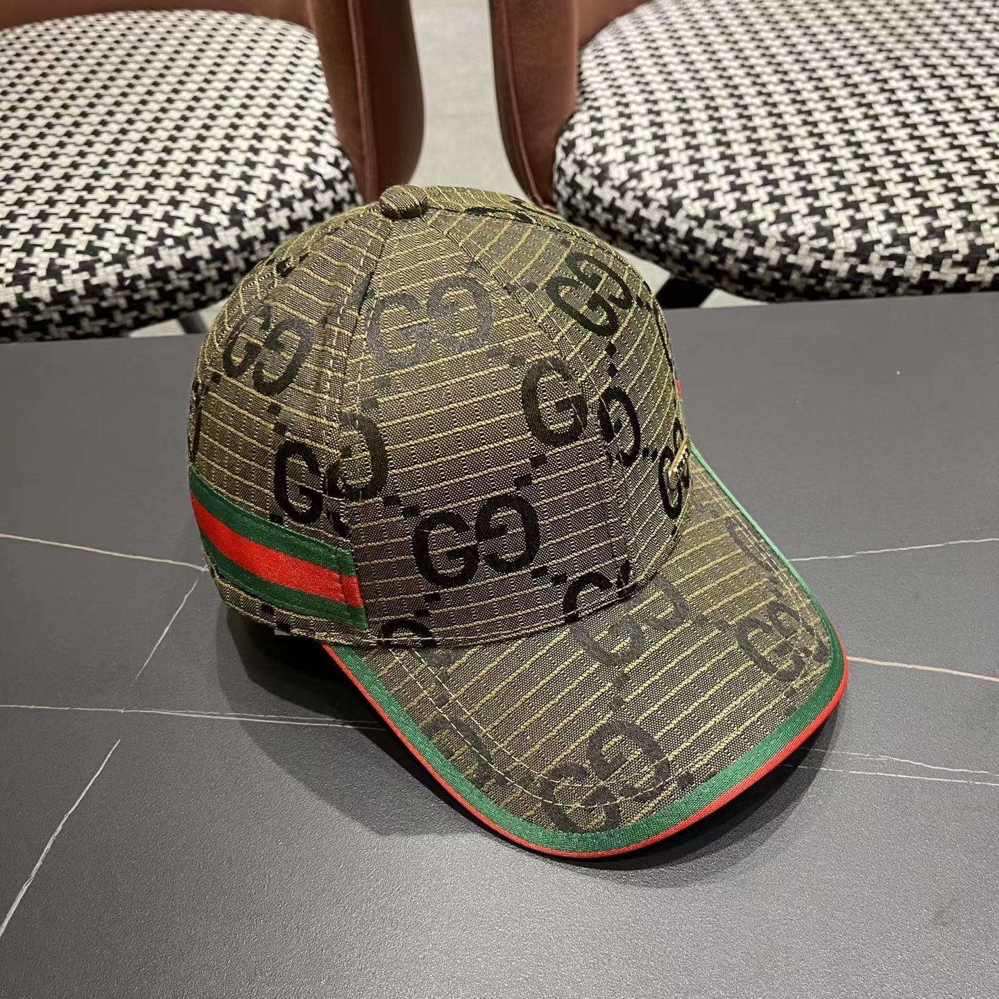 Gucci(古奇)经典原单棒球帽😍原版帆布轻盈透气！实物拍摄，四季百搭男女适用，基础头围56，贴片可调节