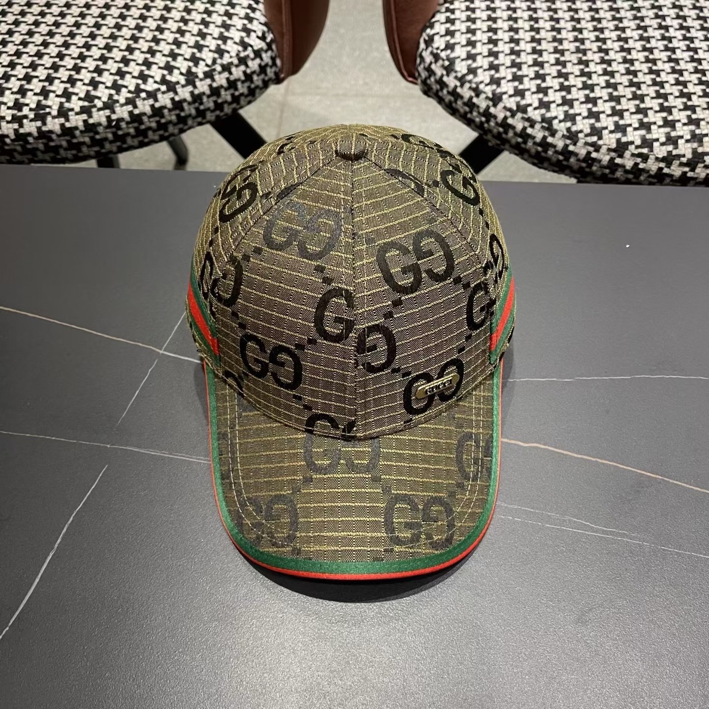 Gucci(古奇)经典原单棒球帽😍原版帆布轻盈透气！实物拍摄，四季百搭男女适用，基础头围56，贴片可调节