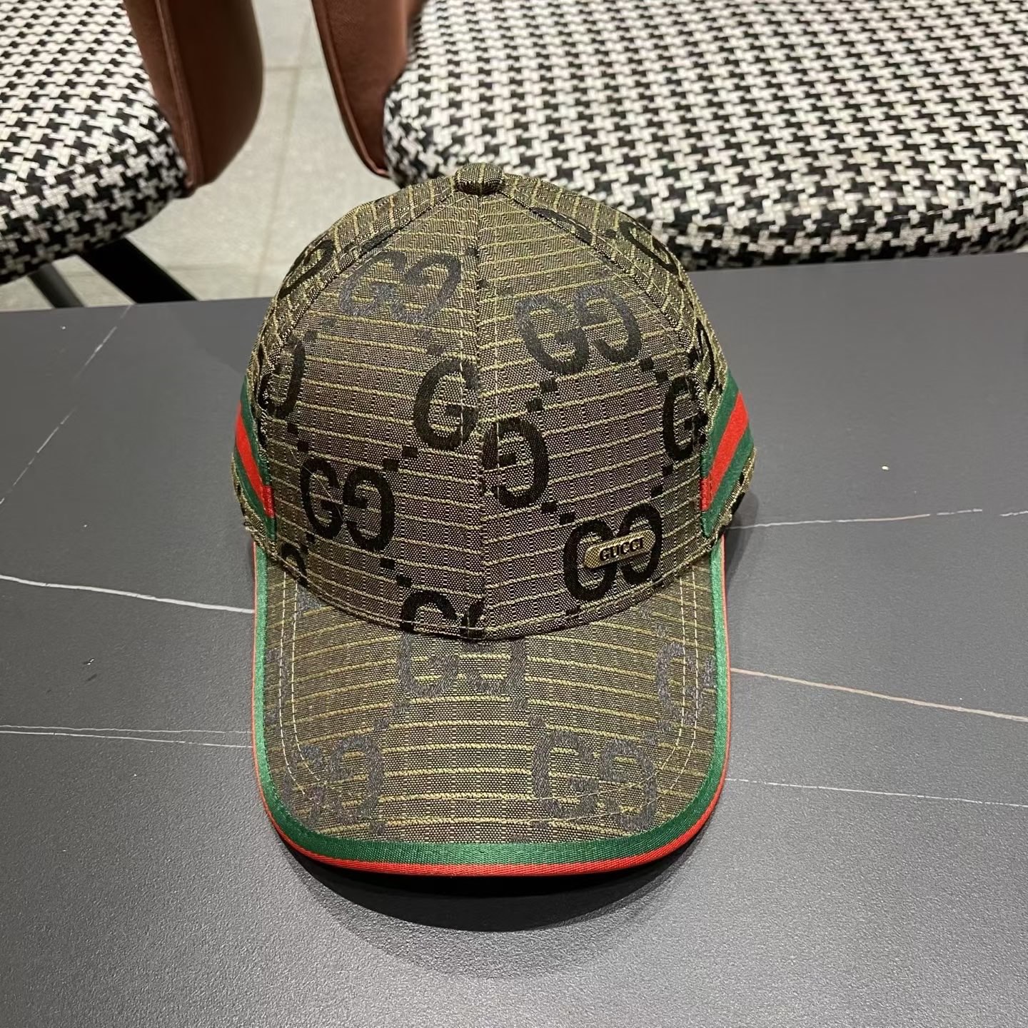 Gucci(古奇)经典原单棒球帽😍原版帆布轻盈透气！实物拍摄，四季百搭男女适用，基础头围56，贴片可调节