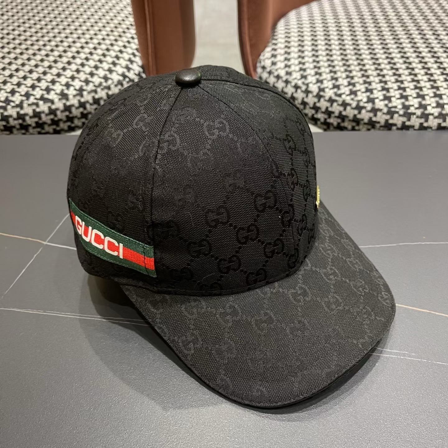 Gucci(古奇)新款原单棒球帽， 北面刺绣！专柜1:1，进口帆布+代购热门，男女可用百搭款，质量超赞！