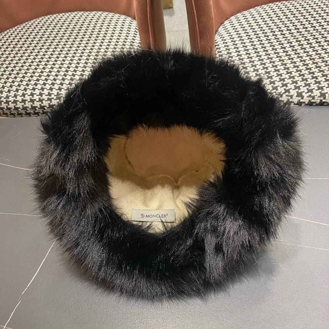 蒙囗MONCLER 秋冬日系网红豹纹毛绒渔夫帽女保暖东北蒙古帽显脸小帽潮