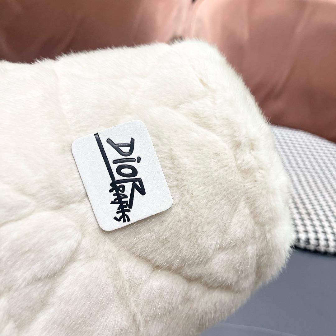 DIOR迪奥2025冬款毛绒绒水桶帽女秋冬季保暖显脸小时尚毛绒渔夫帽子潮