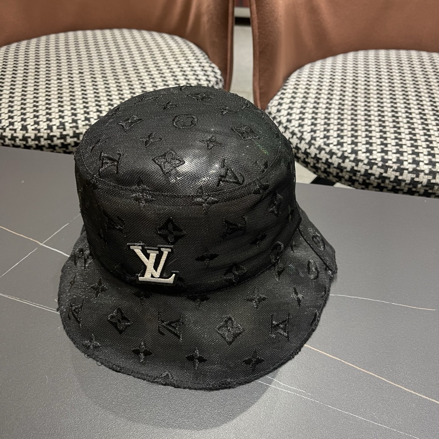 LV路易威登 蕾丝遮帽天帽子春夏薄款时尚女帽勾花夫帽时尚