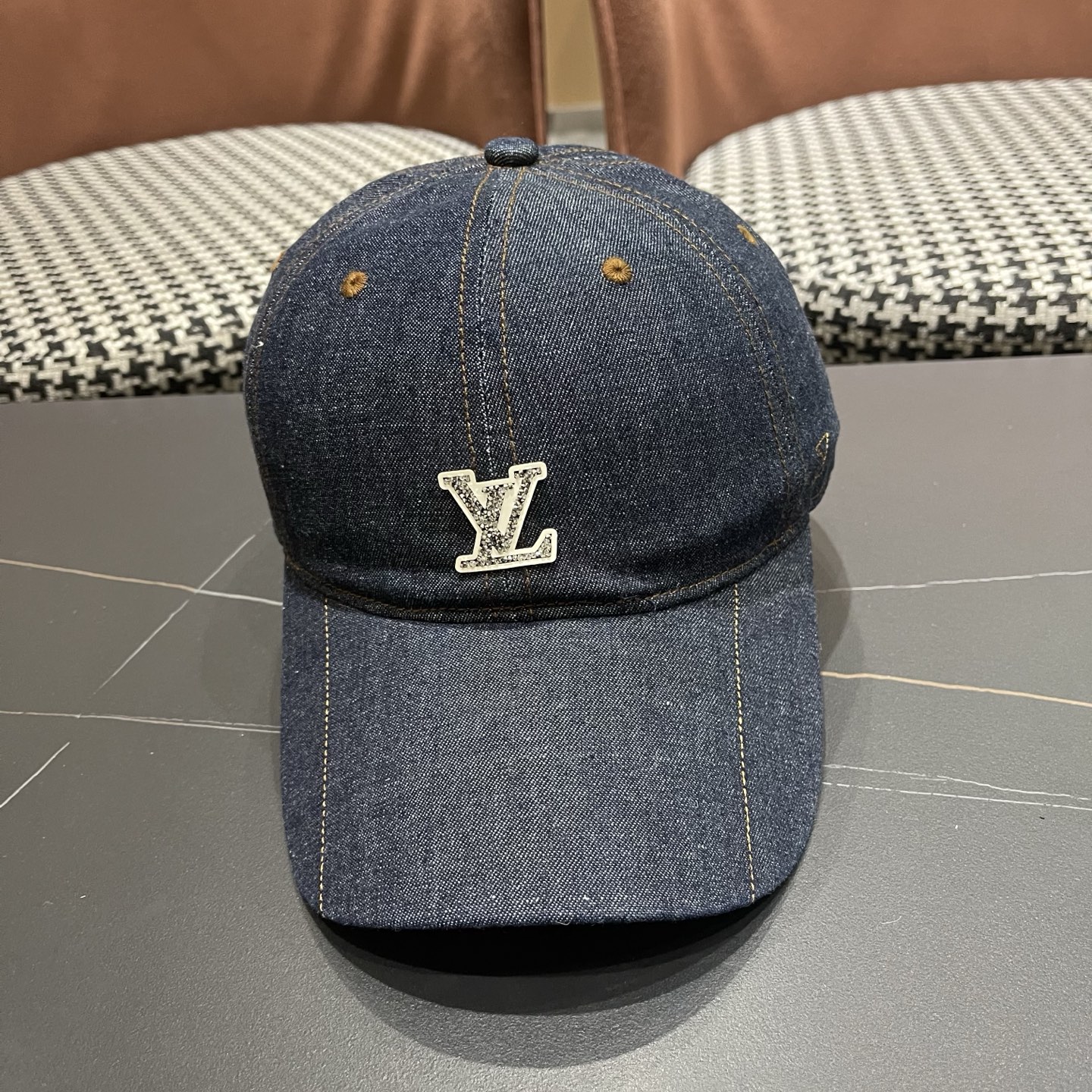 LV路易威登 新款复古牛仔棒球帽女百搭时尚宽檐显脸小大头围鸭舌帽子男潮