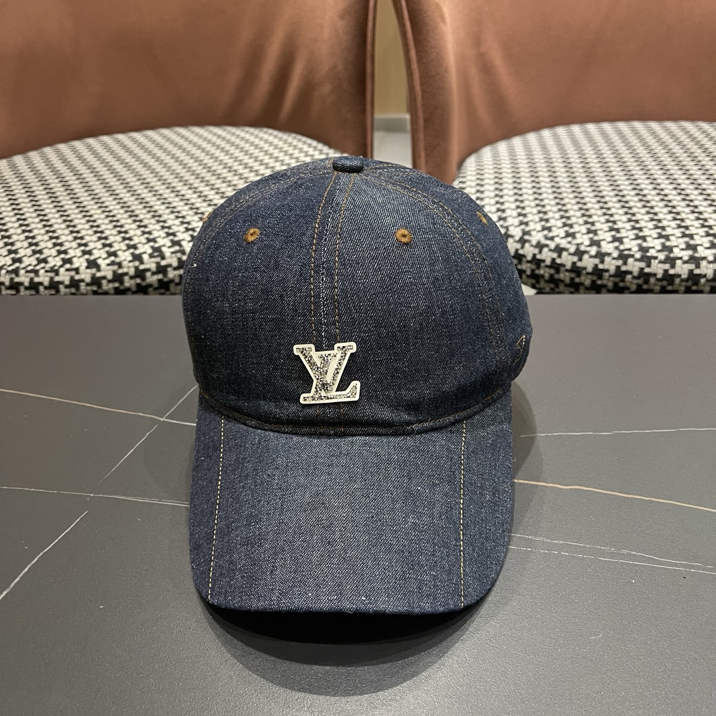 LV路易威登 新款复古牛仔棒球帽女百搭时尚宽檐显脸小大头围鸭舌帽子男潮