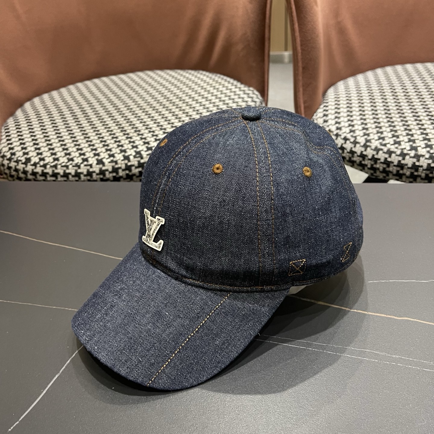 LV路易威登 新款复古牛仔棒球帽女百搭时尚宽檐显脸小大头围鸭舌帽子男潮