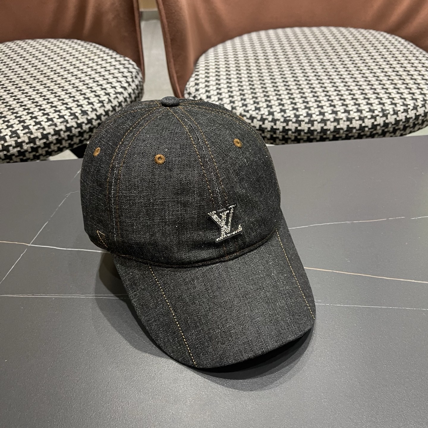 LV路易威登 新款复古牛仔棒球帽女百搭时尚宽檐显脸小大头围鸭舌帽子男潮