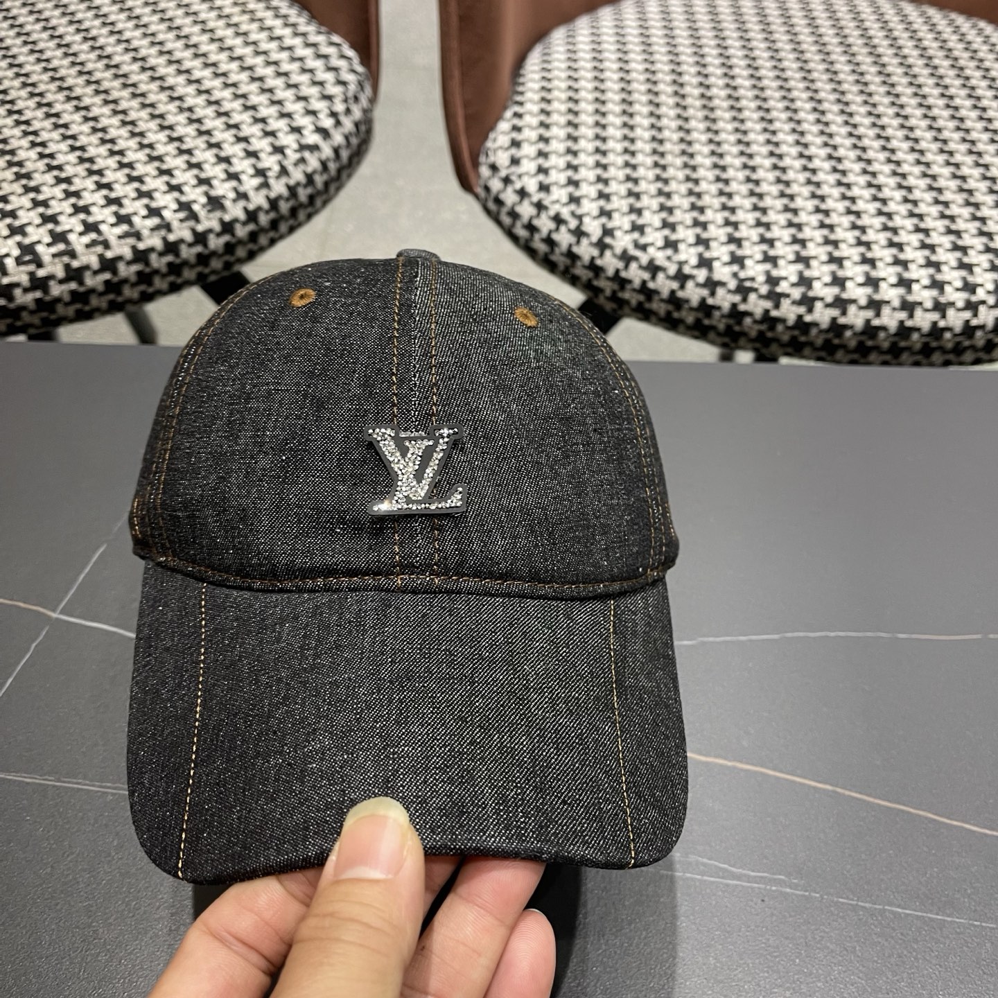 LV路易威登 新款复古牛仔棒球帽女百搭时尚宽檐显脸小大头围鸭舌帽子男潮