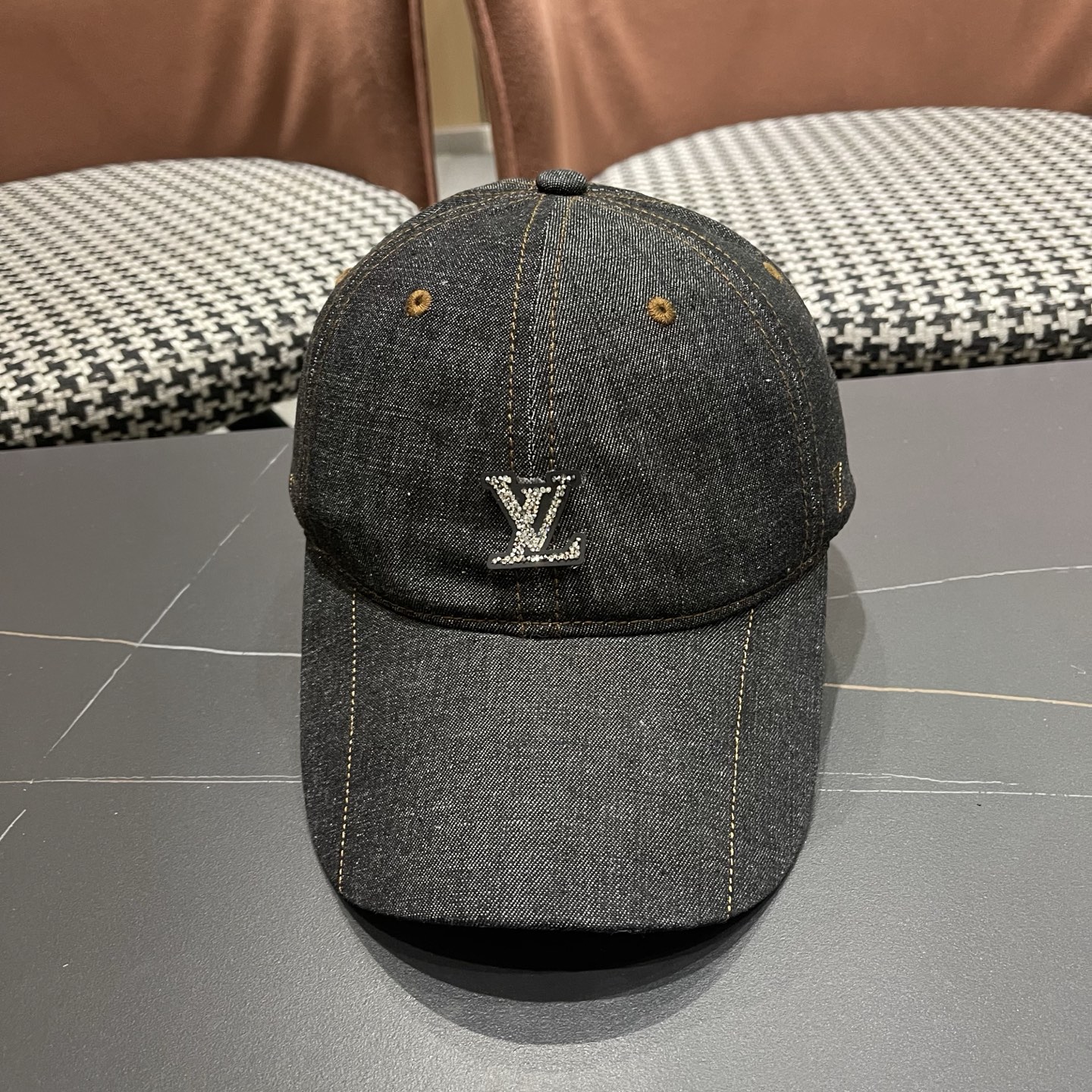 LV路易威登 新款复古牛仔棒球帽女百搭时尚宽檐显脸小大头围鸭舌帽子男潮