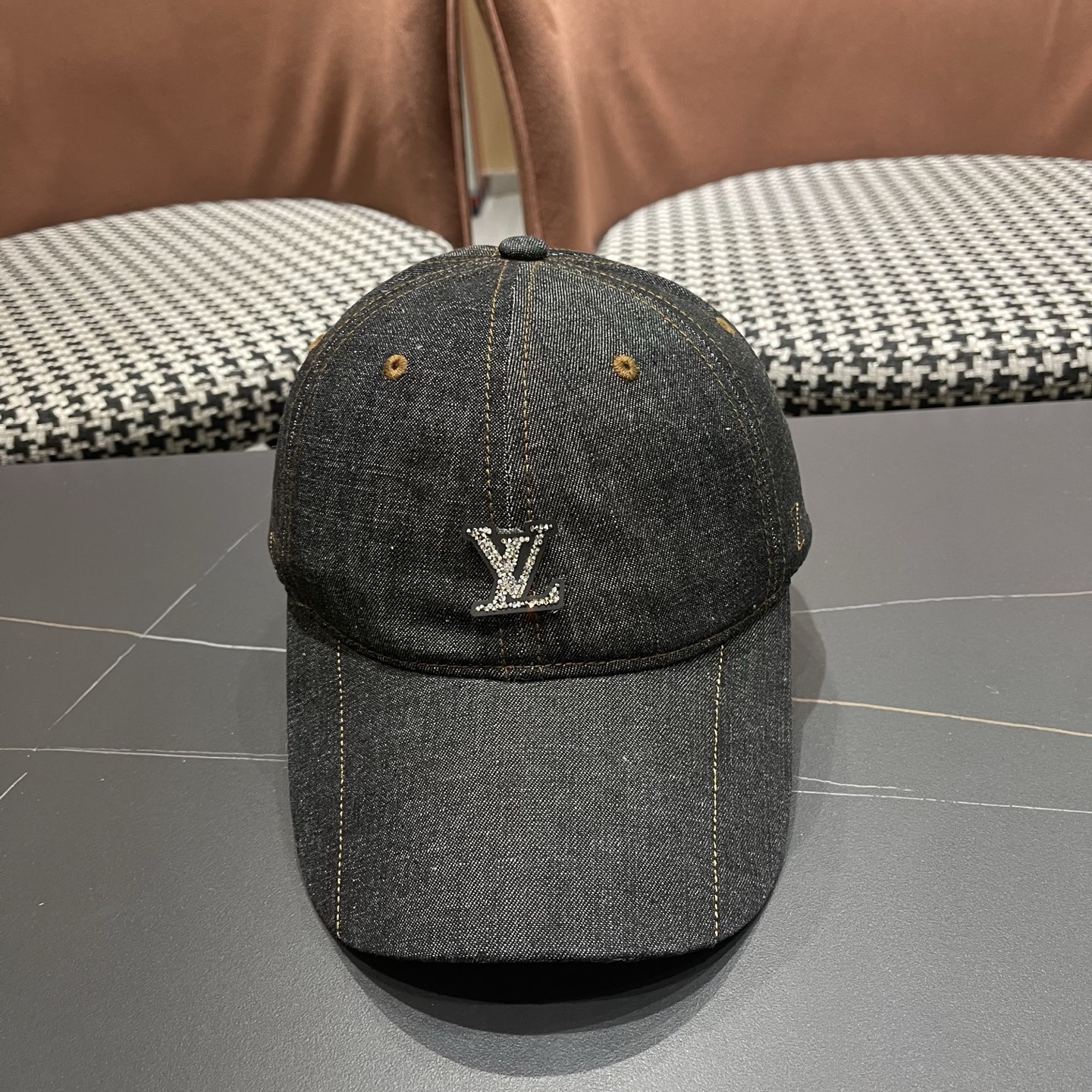 LV路易威登 新款复古牛仔棒球帽女百搭时尚宽檐显脸小大头围鸭舌帽子男潮