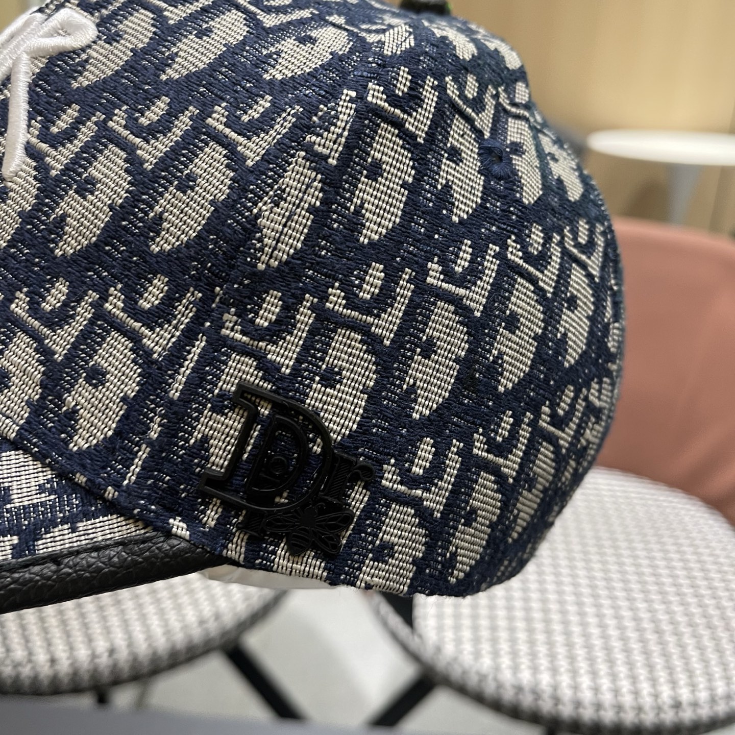 迪奥Dior 新款满印字母帽子男女春款鸭舌帽显脸小硬顶棒球帽户外休闲遮阳帽