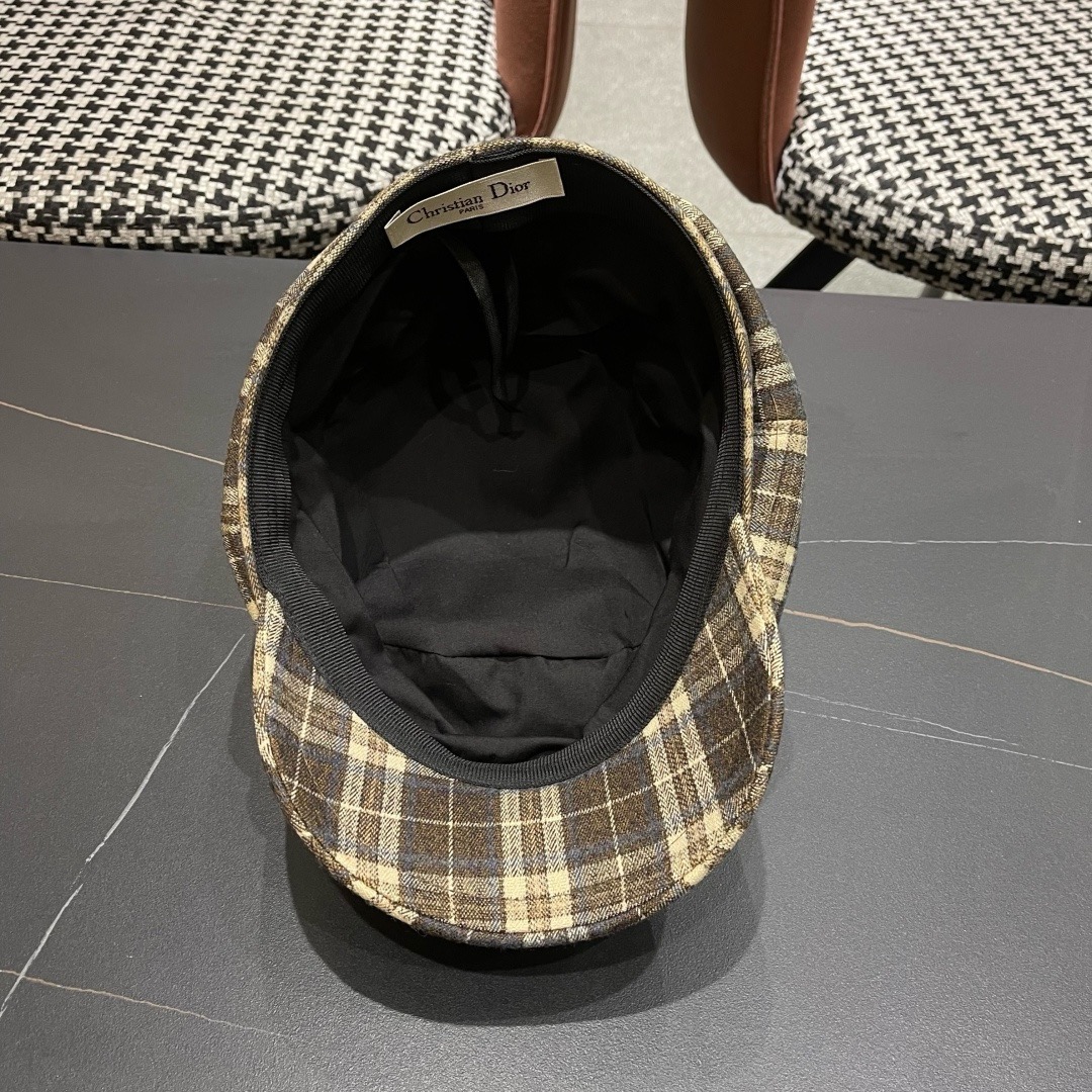 迪奥 2025新款格子帽子女棒球帽韩版潮时尚百搭鸭舌帽男网红冬季遮阳帽