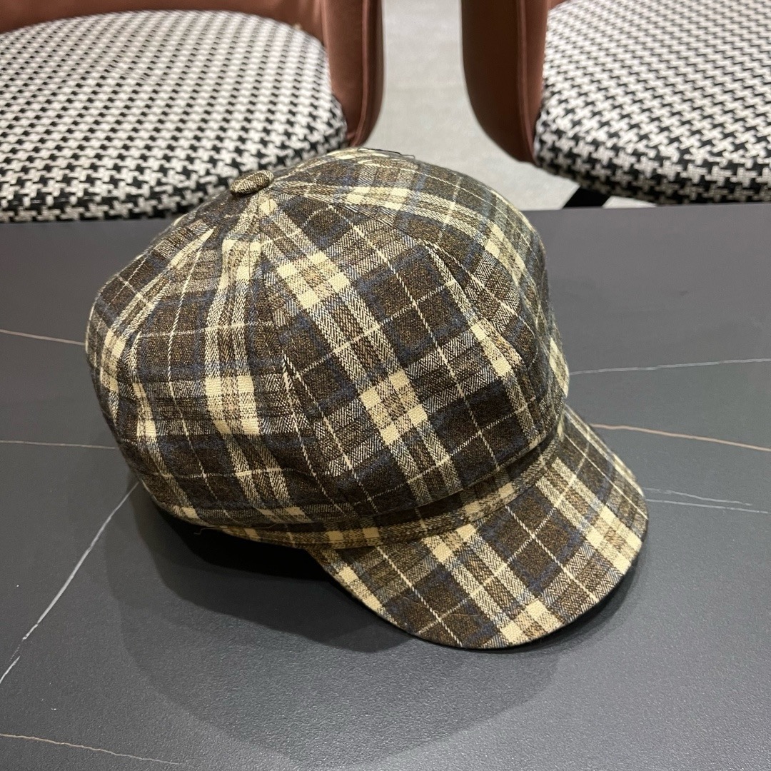 迪奥 2025新款格子帽子女棒球帽韩版潮时尚百搭鸭舌帽男网红冬季遮阳帽