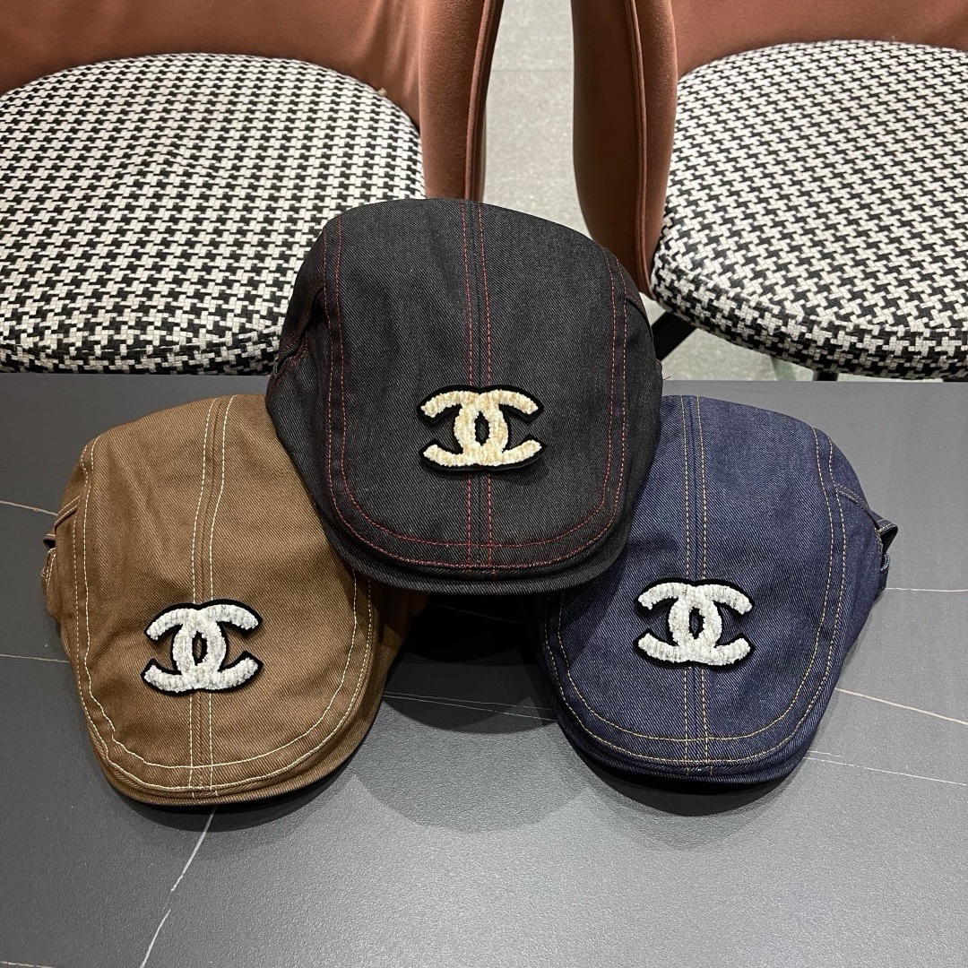 香奈儿2025新款日系文艺复古前进帽情侣休闲百搭英伦贝雷帽男女反戴潮搭鸭舌帽韩