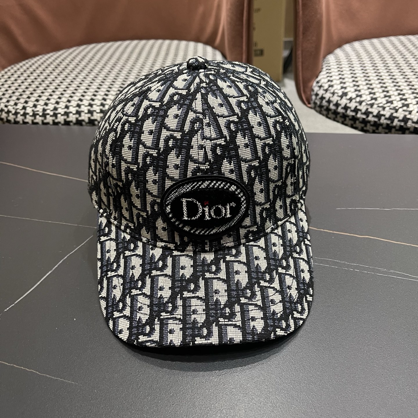Dior(迪奥)新款原单棒球帽， Dior老花，复古韵味十足，专柜断货热门，1:1开模订制，原版帆布料纯