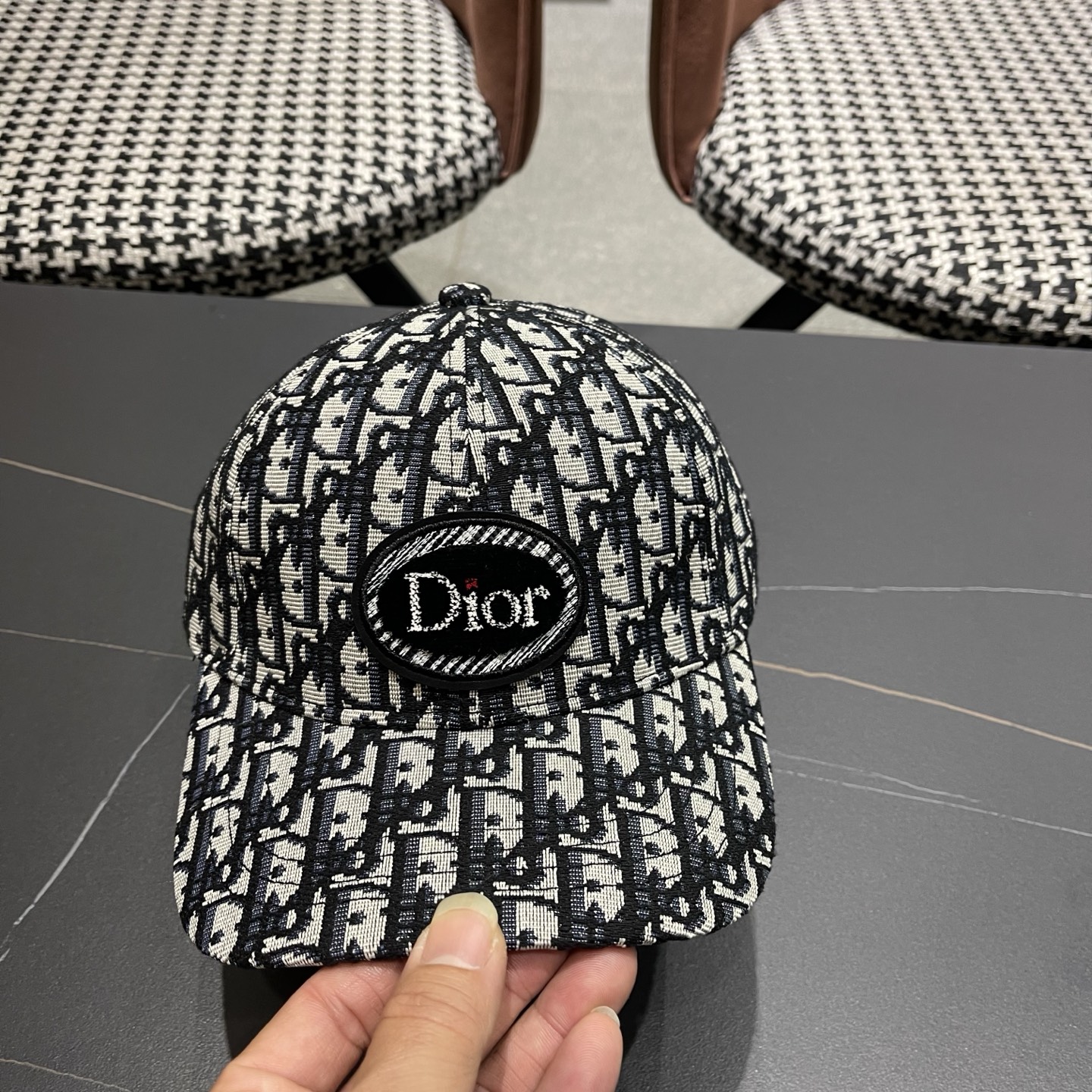 Dior(迪奥)新款原单棒球帽， Dior老花，复古韵味十足，专柜断货热门，1:1开模订制，原版帆布料纯